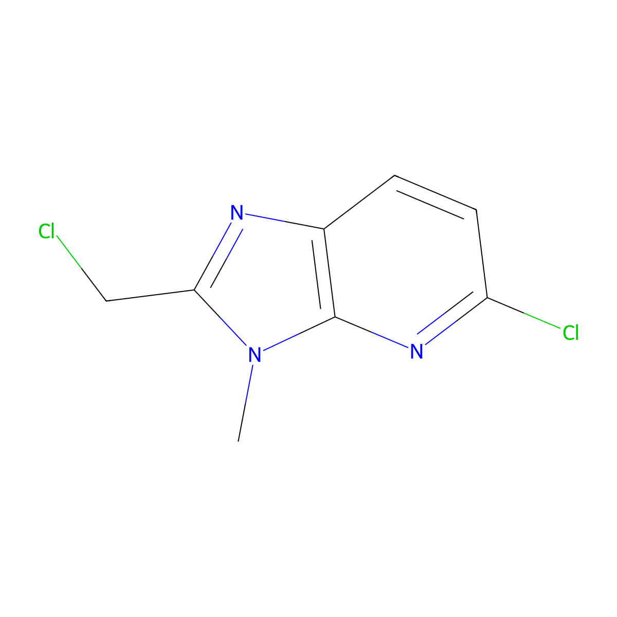 5-chloro-2-(chloromethyl)-3-methyl-3H-imidazo[4,5-b]pyridine molecular structure, CAS 2230200-95-8
