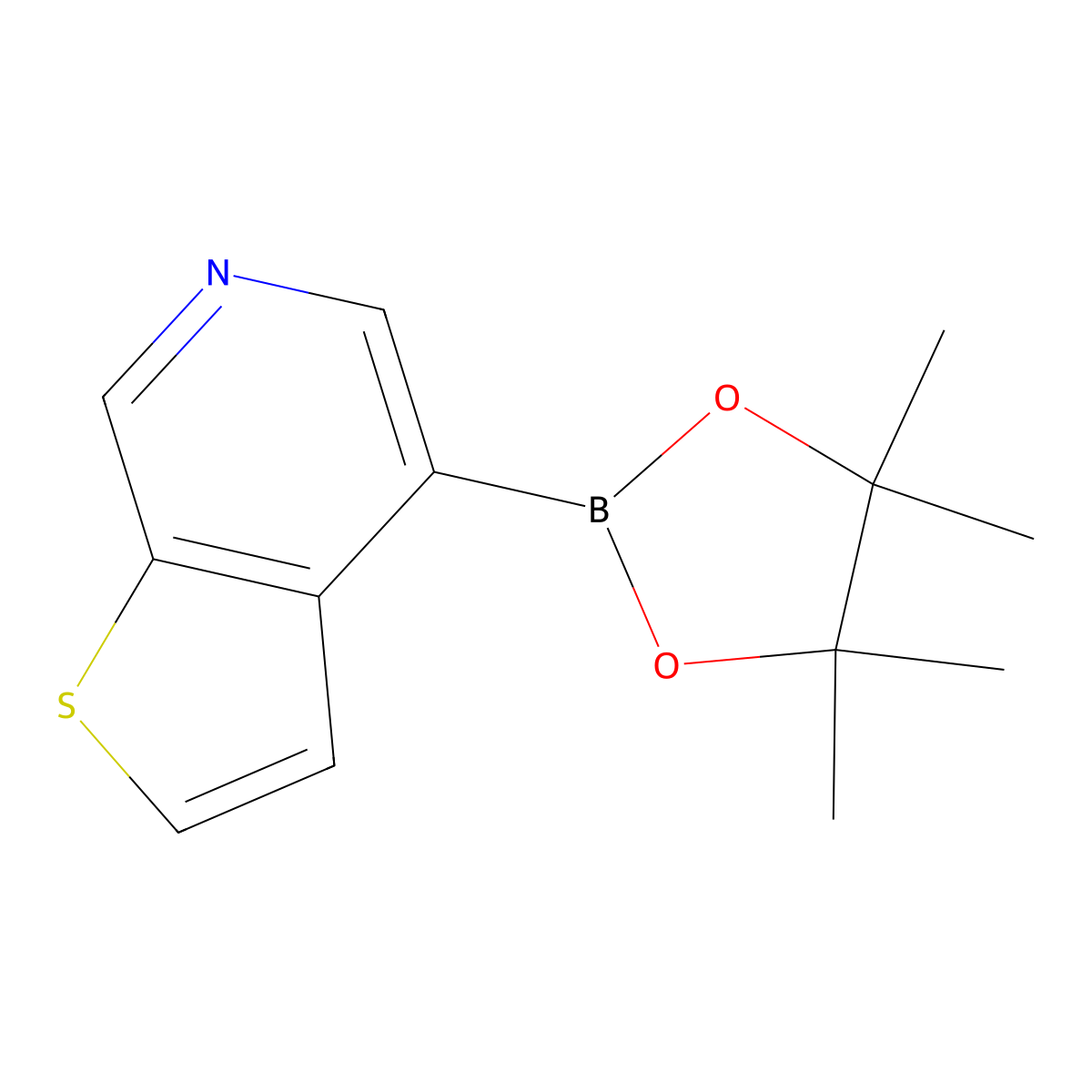 4-(Tetramethyl-1,3,2-dioxaborolan-2-yl)thieno[2,3-c]pyridine molecular structure, CAS 2230209-53-5