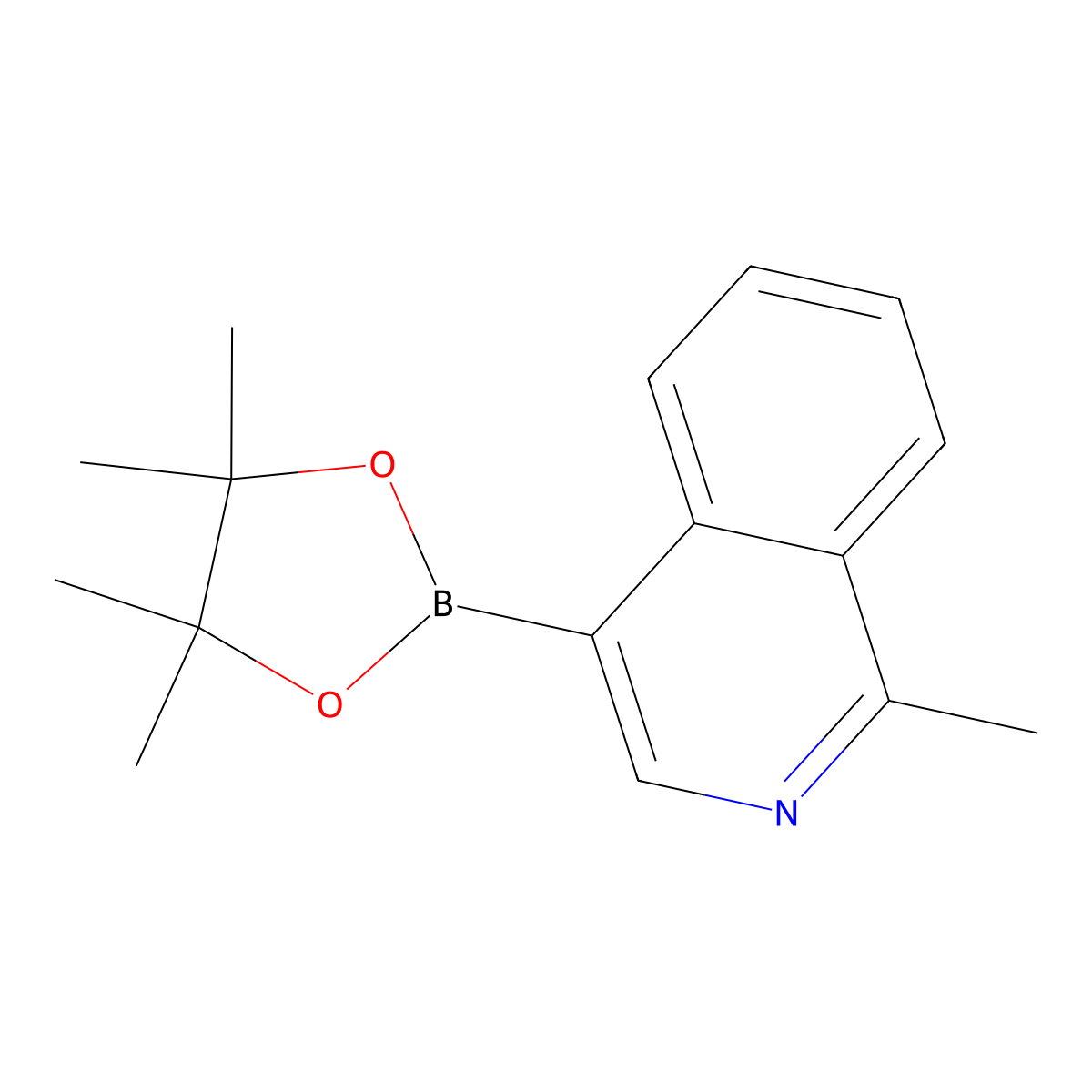 1-Methyl-4-(4,4,5,5-tetramethyl-1,3,2-dioxaborolan-2-yl)isoquinoline molecular structure, CAS 2230209-79-5