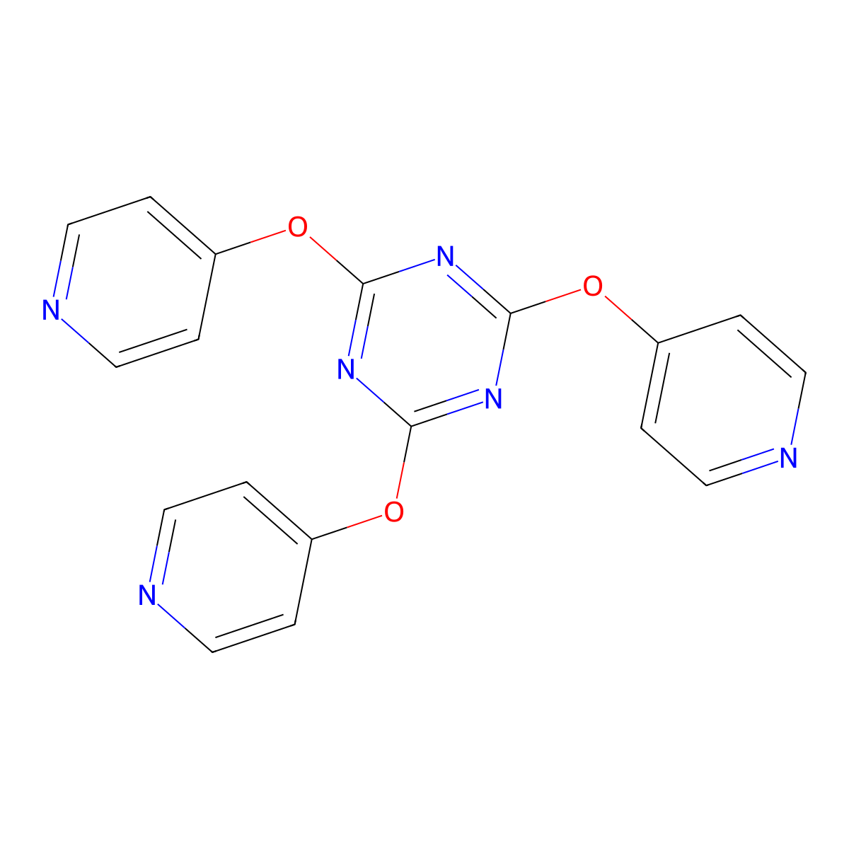 2,4,6-Tris(pyridin-4-yloxy)-1,3,5-triazine molecular structure, CAS 2230253-24-2