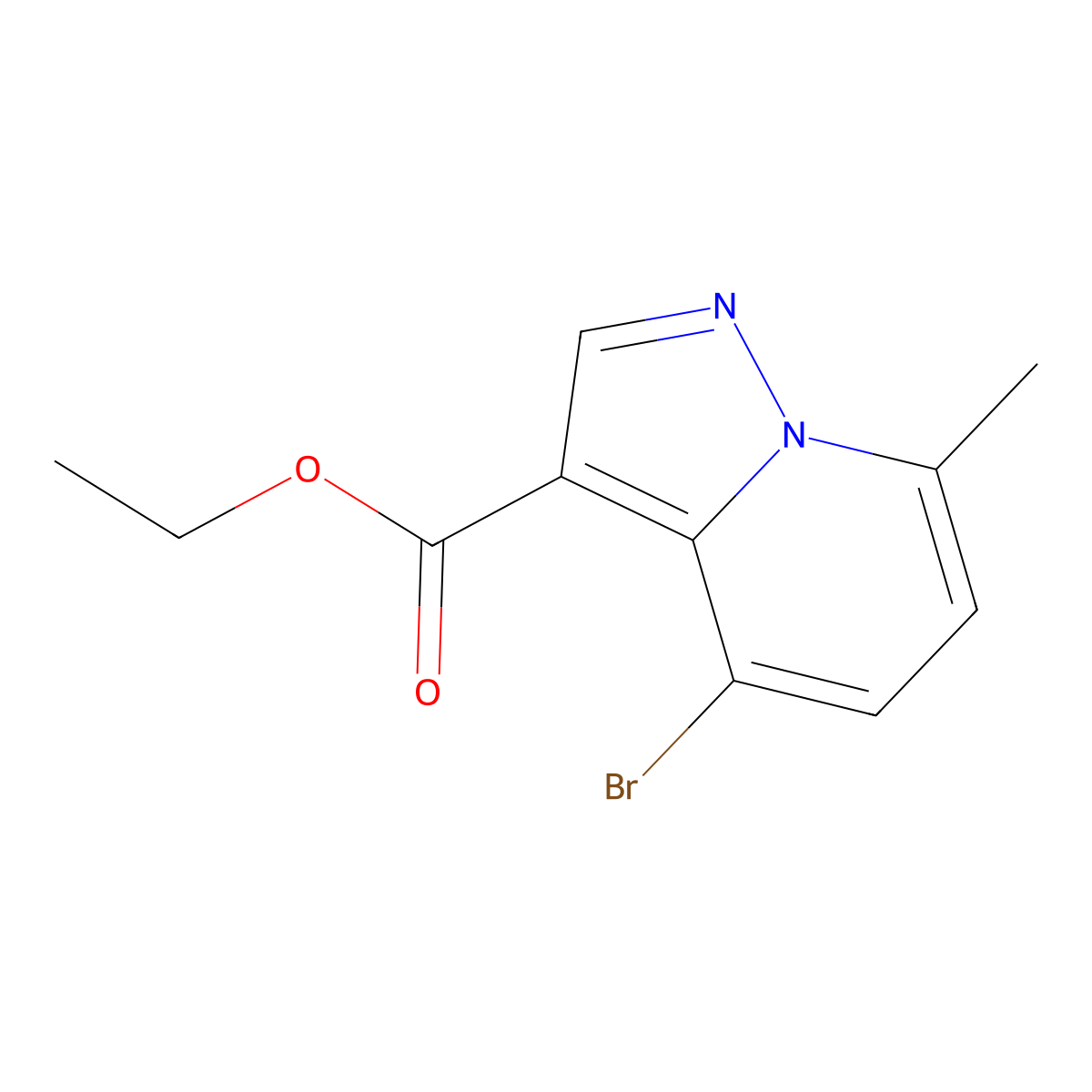 Ethyl 4-bromo-7-methylpyrazolo[1,5-a]pyridine-3-carboxylate molecular structure, CAS 2230279-99-7