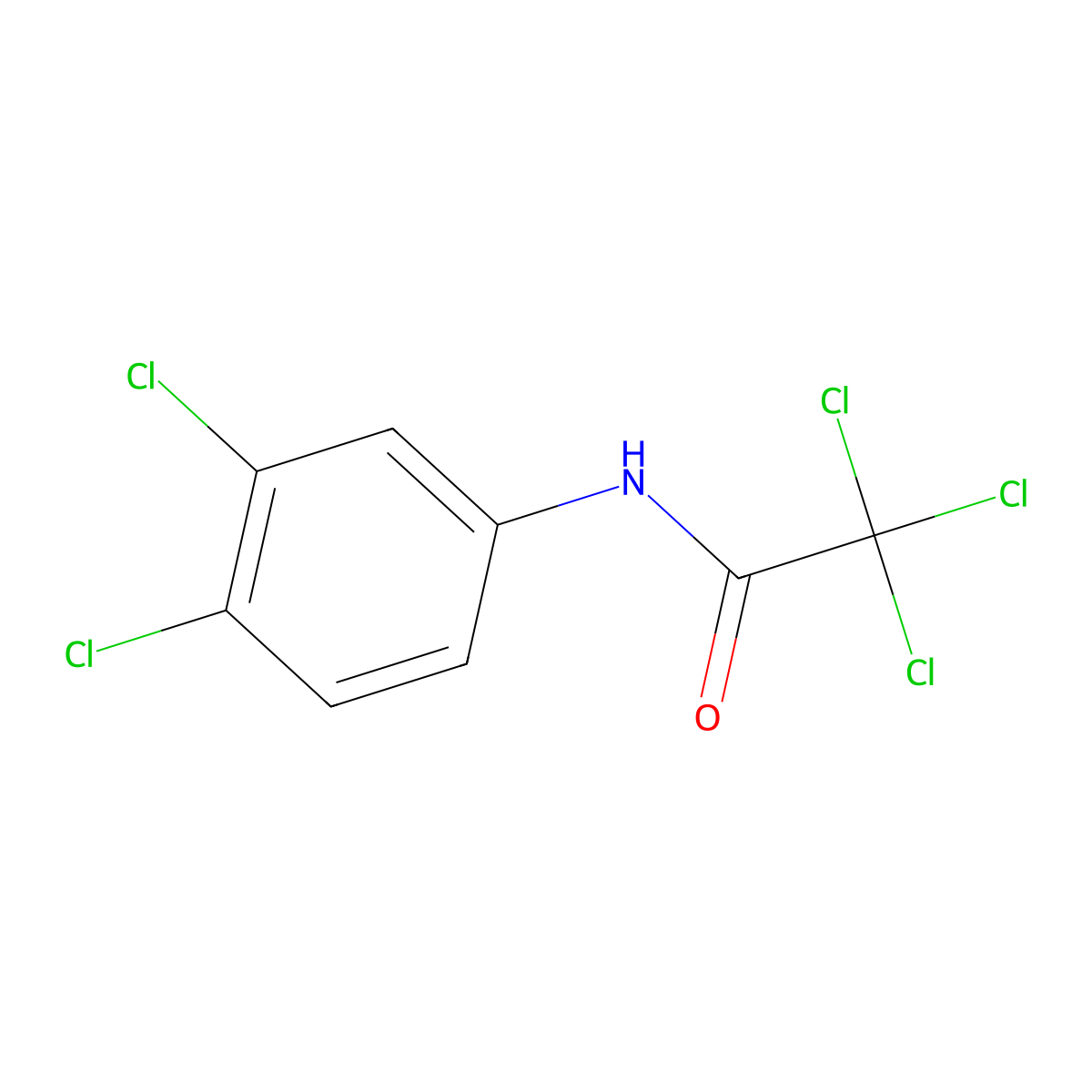 2,2,2-Trichloro-N-(3,4-dichlorophenyl)acetamide molecular structure, CAS 22303-30-6
