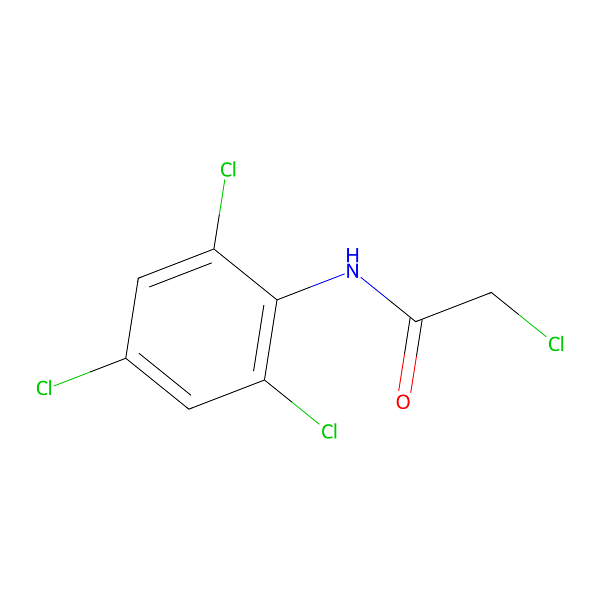 2-chloro-N-(2,4,6-trichlorophenyl)acetamide molecular structure, CAS 22303-34-0