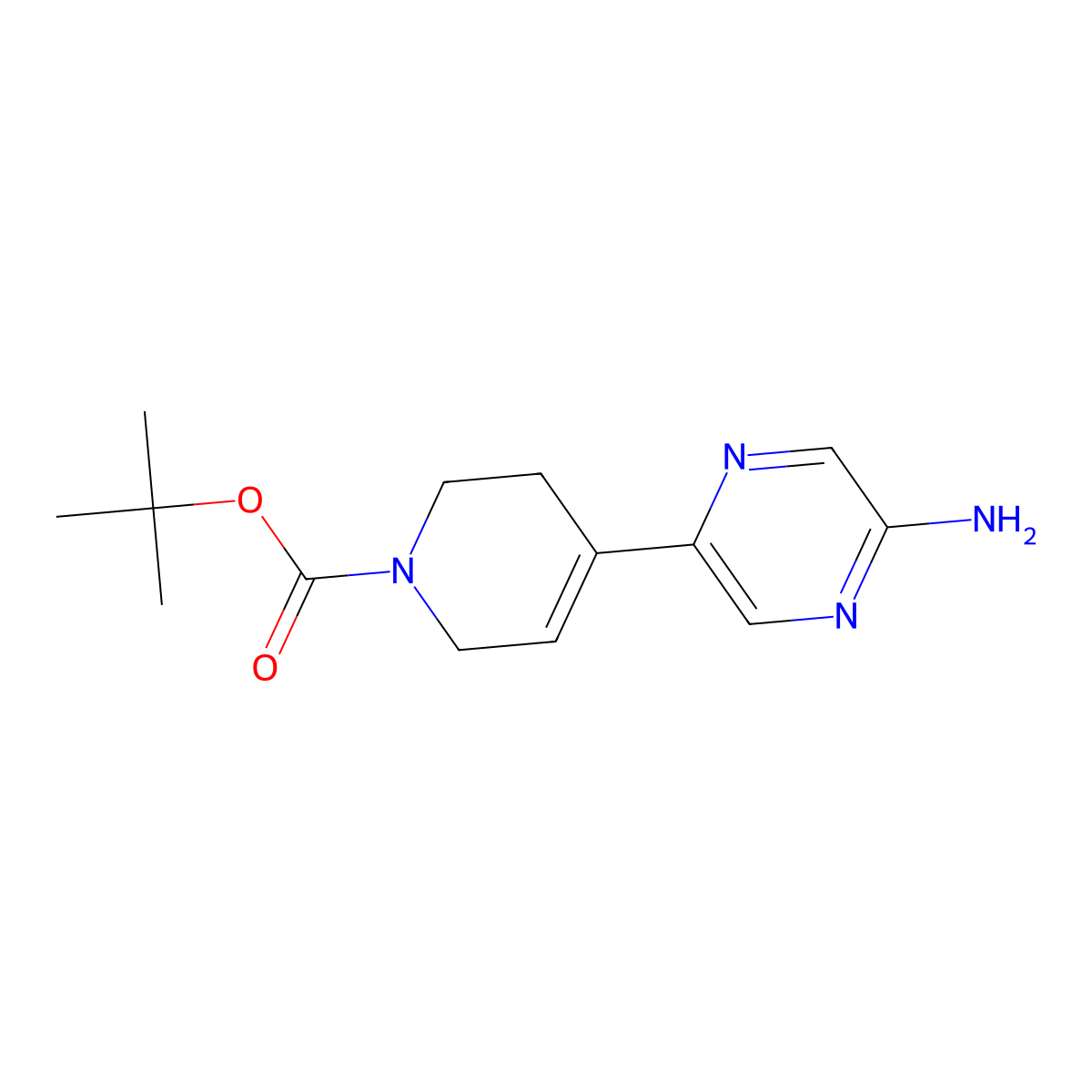 1,1-Dimethylethyl 4-(5-amino-2-pyrazinyl)-3,6-dihydro-1(2H)-pyridinecarboxylate molecular structure, CAS 2230304-28-4