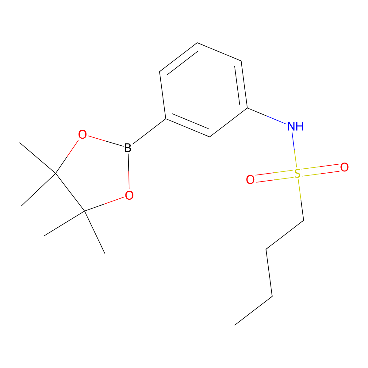 N-[3-(4,4,5,5-tetramethyl-1,3,2-dioxaborolan-2-yl)phenyl]-1-Butanesulfonamide molecular structure, CAS 2230313-23-0