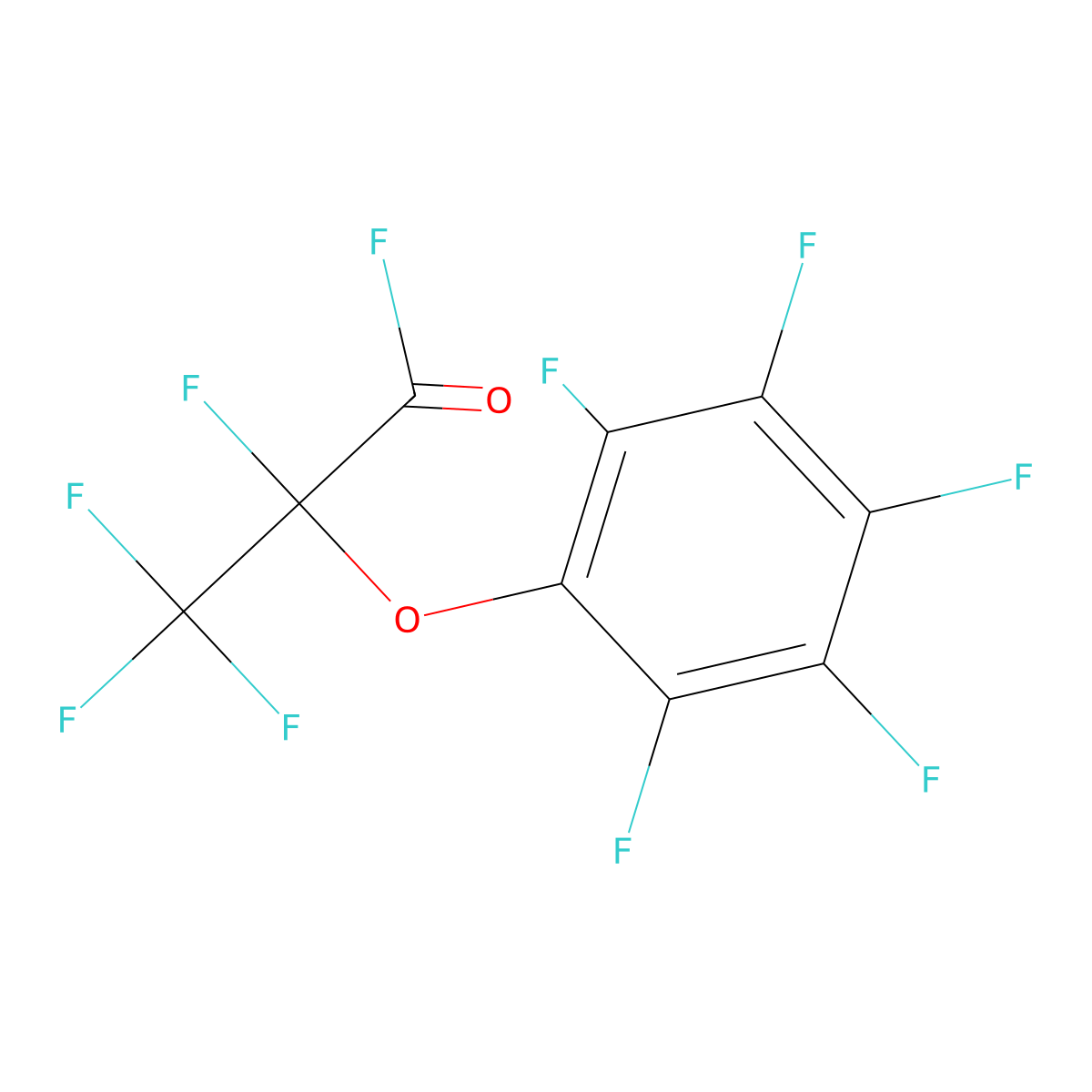 Propanoyl fluoride, 2,3,3,3-tetrafluoro-2-(2,3,4,5,6-pentafluorophenoxy)- molecular structure, CAS 22304-57-0