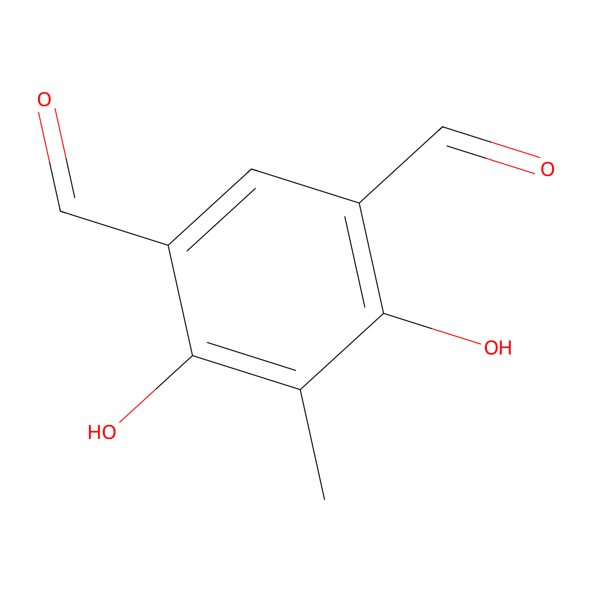 4,6-Dihydroxy-5-methyl-1,3-diformyl benzene molecular structure, CAS 22304-67-2