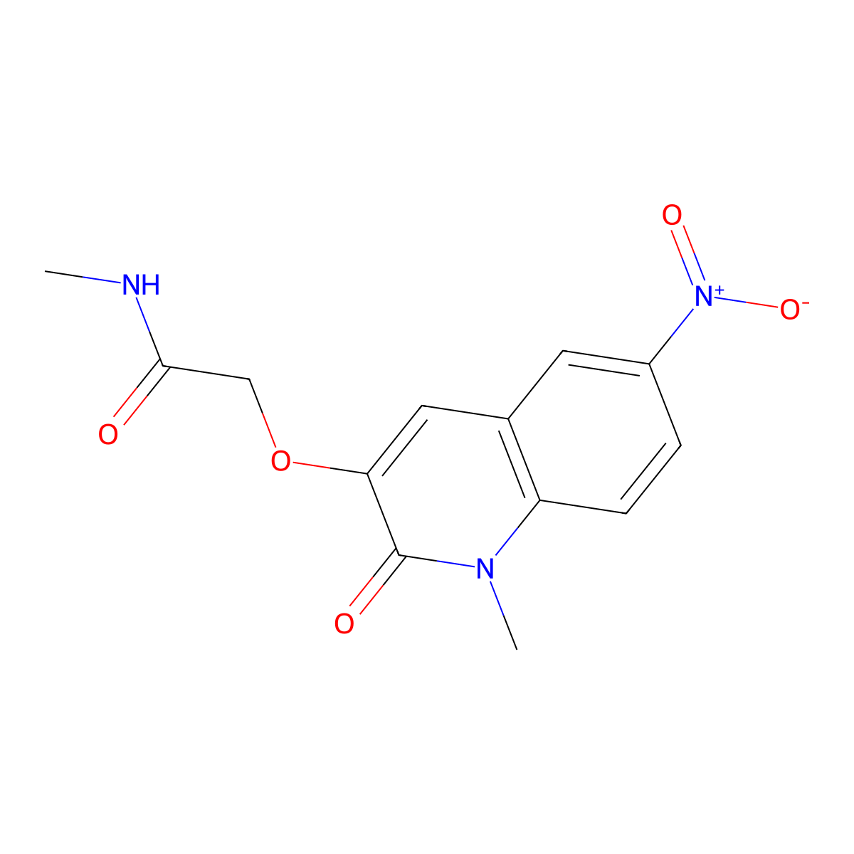N-Methyl-2-((1-methyl-6-nitro-2-oxo-1,2-dihydroquinolin-3-yl)oxy)acetamide molecular structure, CAS 2230408-08-7