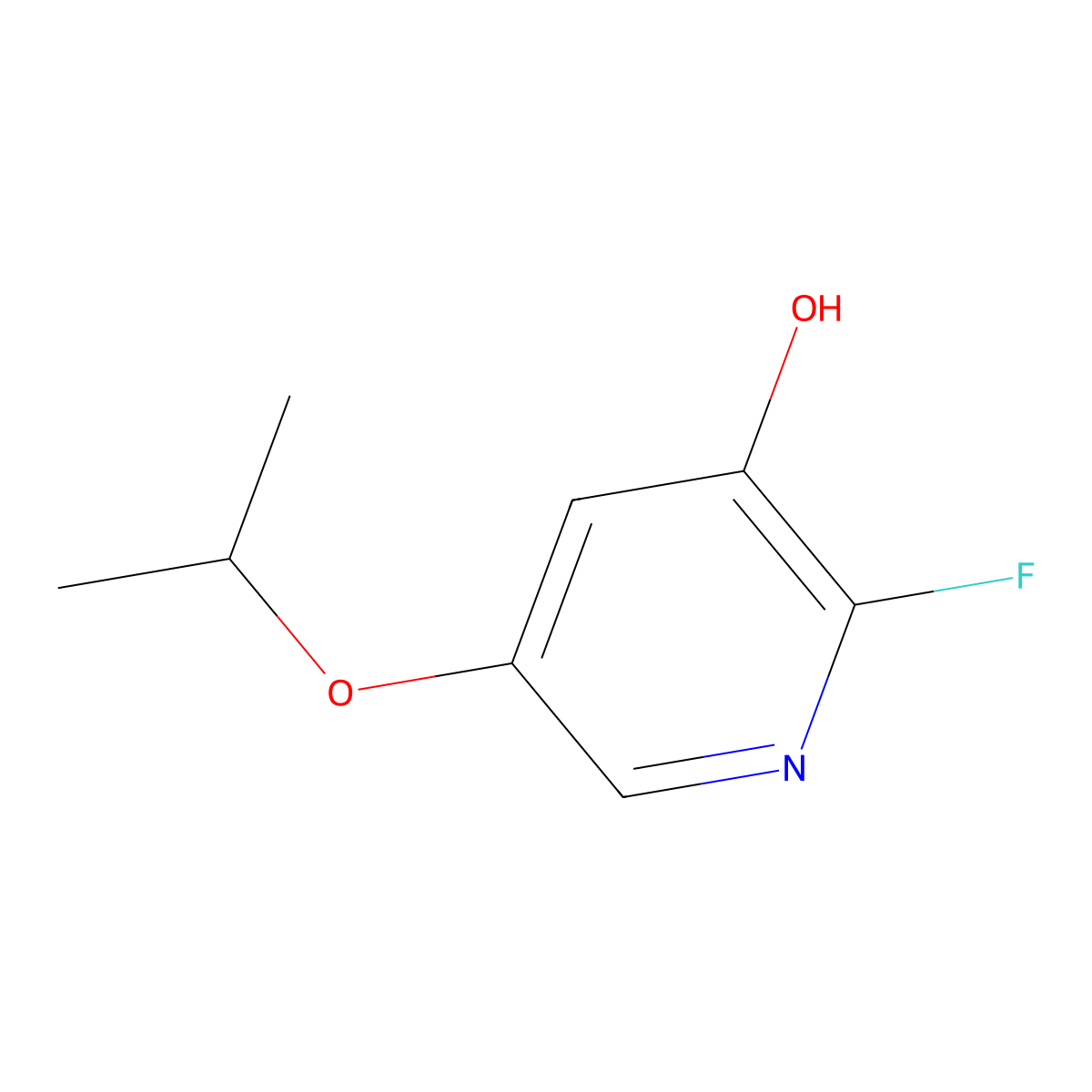 2-Fluoro-5-isopropoxypyridin-3-ol molecular structure, CAS 2230481-22-6