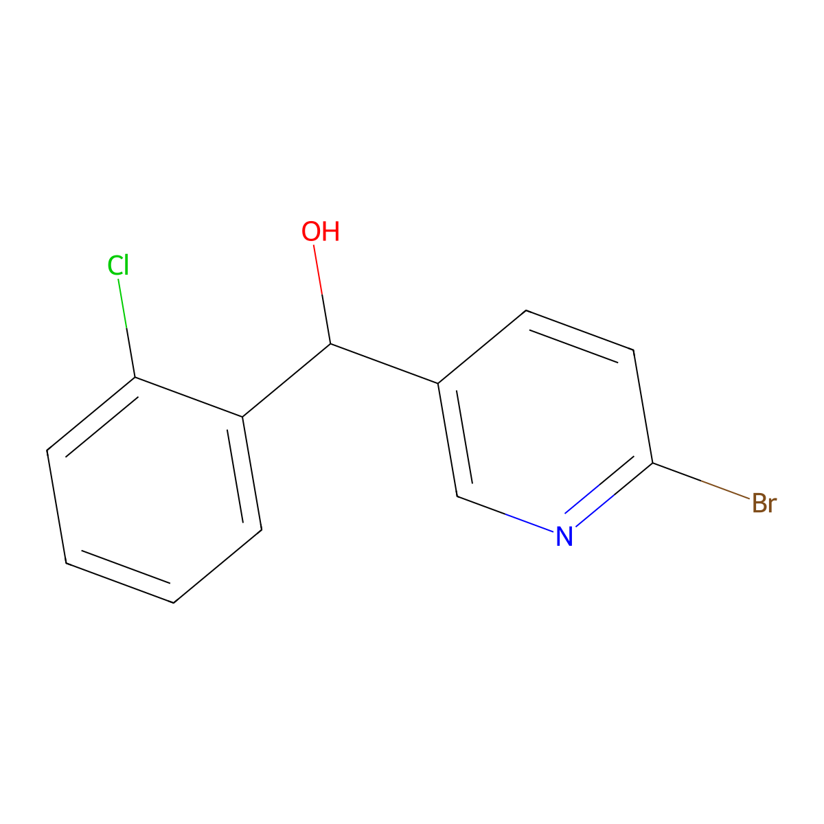 (6-Bromopyridin-3-yl)(2-chlorophenyl)methanol molecular structure, CAS 2230490-53-4
