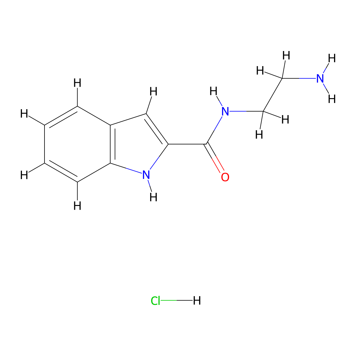 N-(2-aminoethyl)-1H-indole-2-carboxamide hydrochloride molecular structure, CAS 2230508-20-8