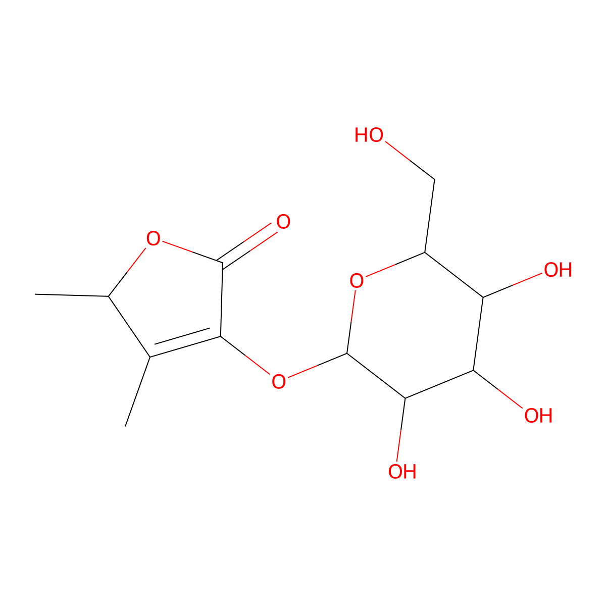 4,5-Dimethylfuran-2(5H)-one-3-O-ss-D-glucopyranoside molecular structure, CAS 2230586-20-4