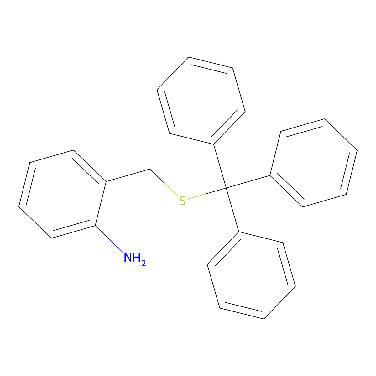 2-[[(Triphenylmethyl)thio]methyl]benzenamine molecular structure, CAS 2230603-49-1