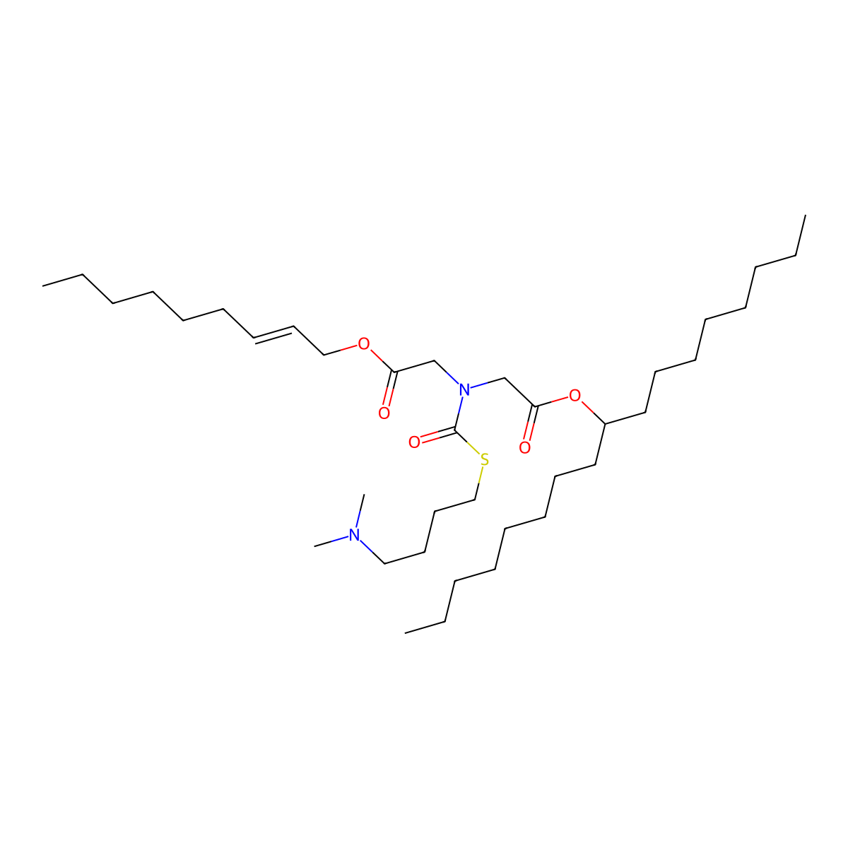 Non-2-enyl 2-[4-(dimethylamino)butylsulfanylcarbonyl-(2-heptadecan-9-yloxy-2-oxoethyl)amino]acetate molecular structure, CAS 2230647-30-8