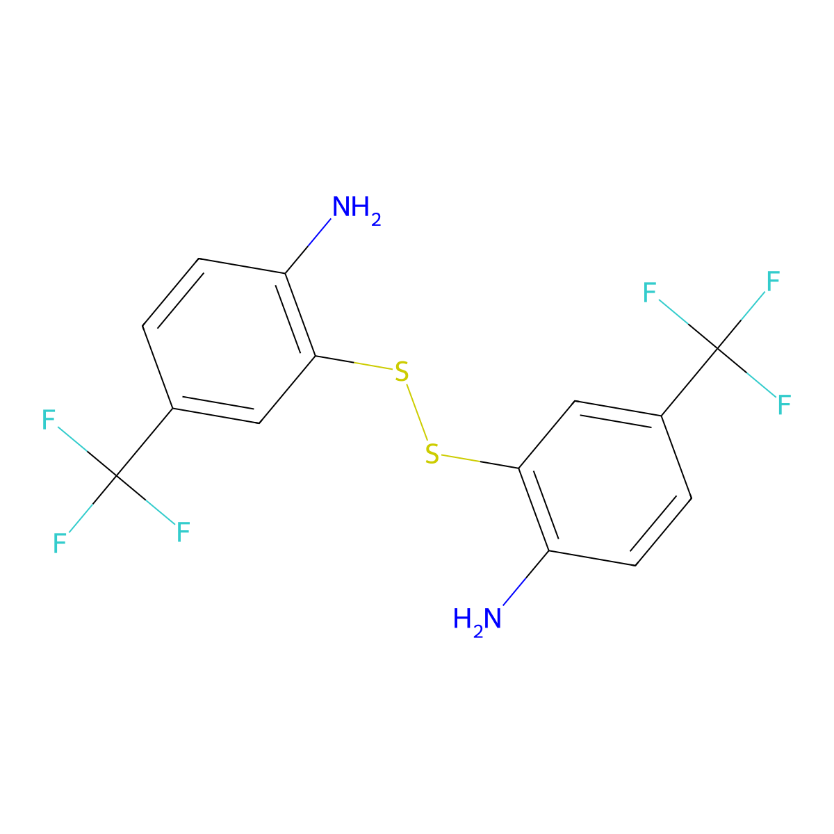 2,2'-Disulfanediylbis(4-(trifluoromethyl)aniline) molecular structure, CAS 2230668-52-5