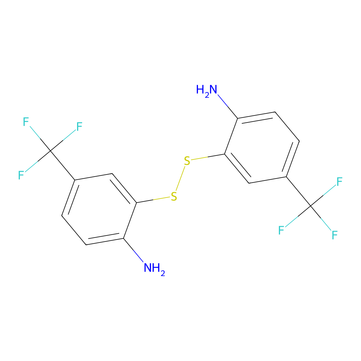 2,2'-Disulfanediylbis(4-(trifluoromethyl)aniline) molecular structure, CAS 2230668-52-5