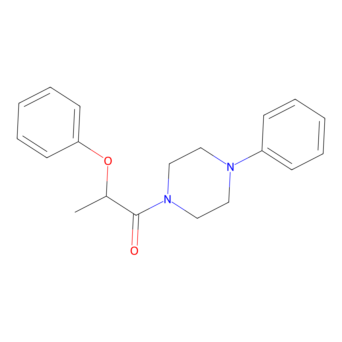 2-Phenoxy-1-(4-phenylpiperazin-1-yl)propan-1-one molecular structure, CAS 22307-05-7