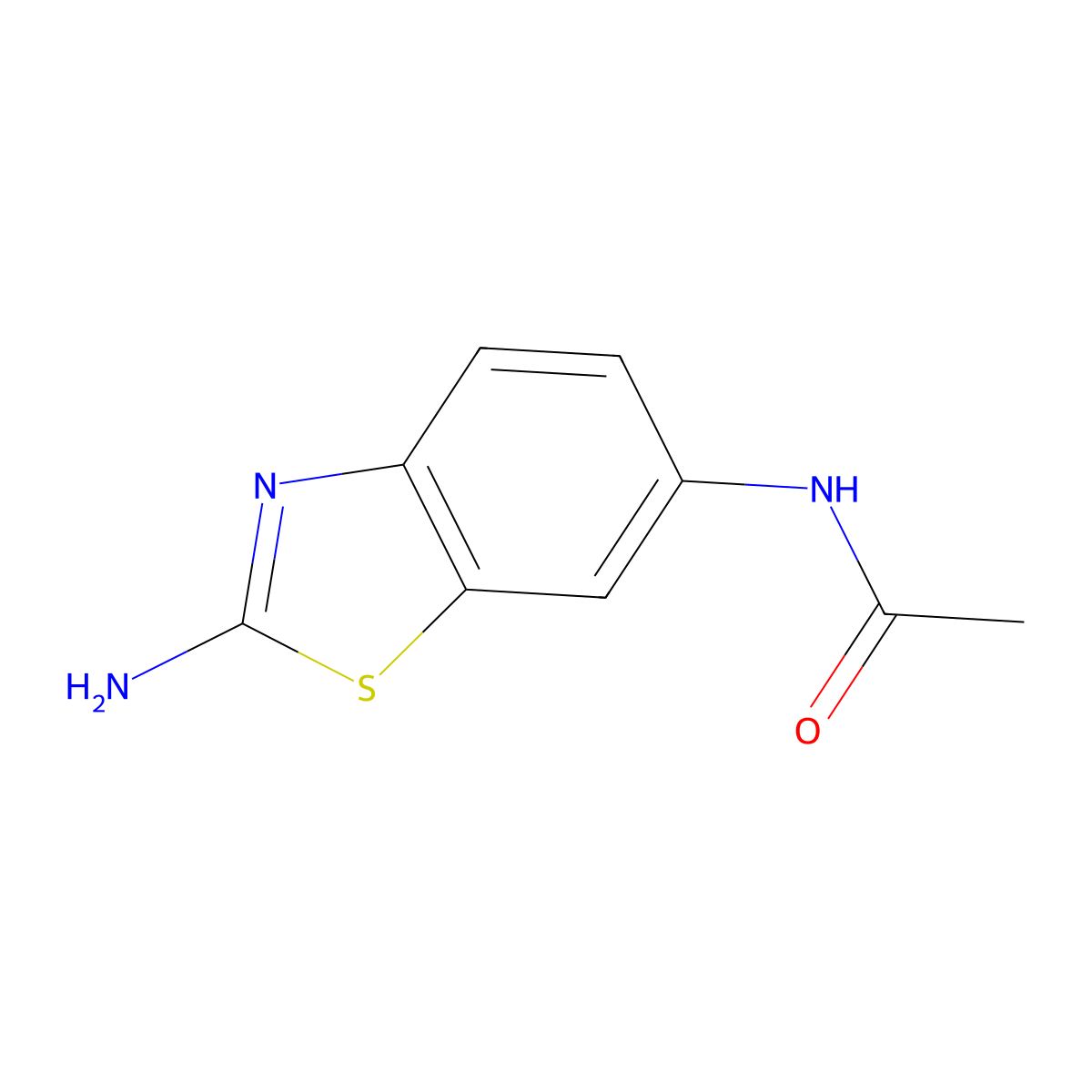 N-(2-amino-1,3-benzothiazol-6-yl)acetamide molecular structure, CAS 22307-44-4