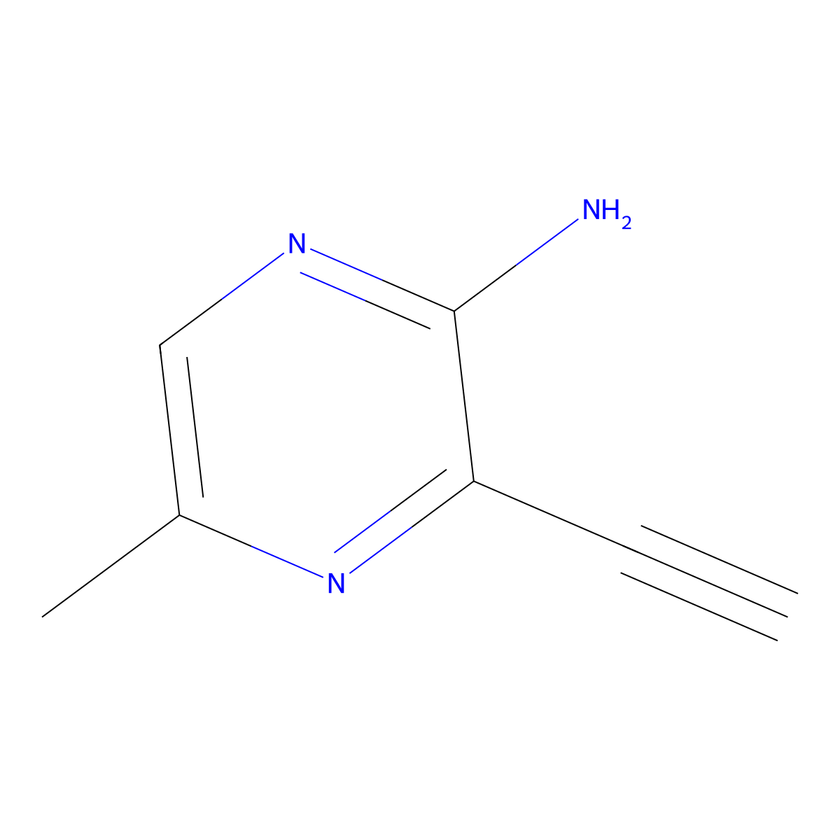 3-Ethynyl-5-methylpyrazin-2-amine molecular structure, CAS 2230713-18-3