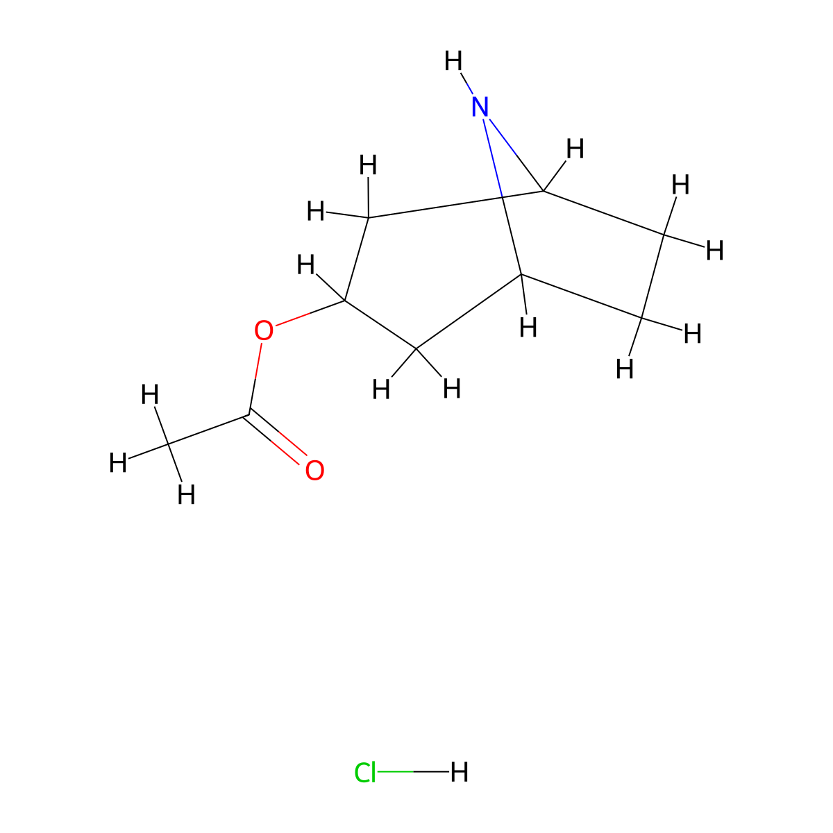 8-Azabicyclo[3.2.1]octan-3-yl acetate hydrochloride molecular structure, CAS 2230718-37-1