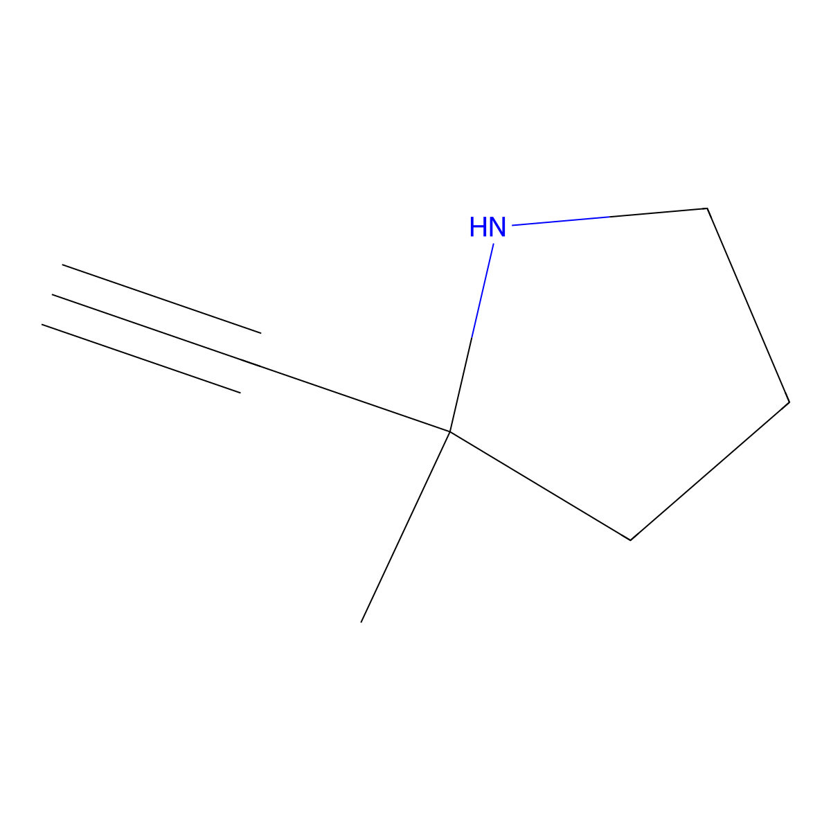 (2R)-2-ethynyl-2-methylpyrrolidine molecular structure, CAS 2230789-52-1