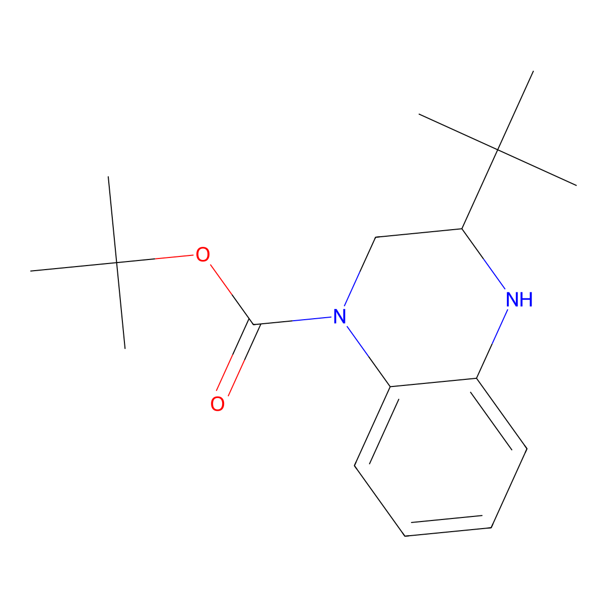 Tert-butyl (3r)-3-tert-butyl-1,2,3,4-tetrahydroquinoxaline-1-carboxylate molecular structure, CAS 2230789-60-1