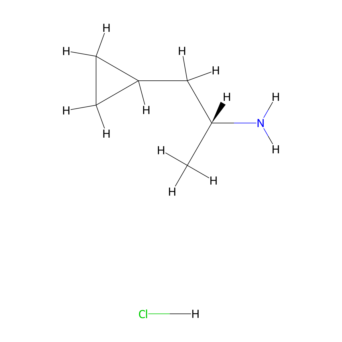(2R)-1-cyclopropylpropan-2-amine hydrochloride molecular structure, CAS 2230789-64-5
