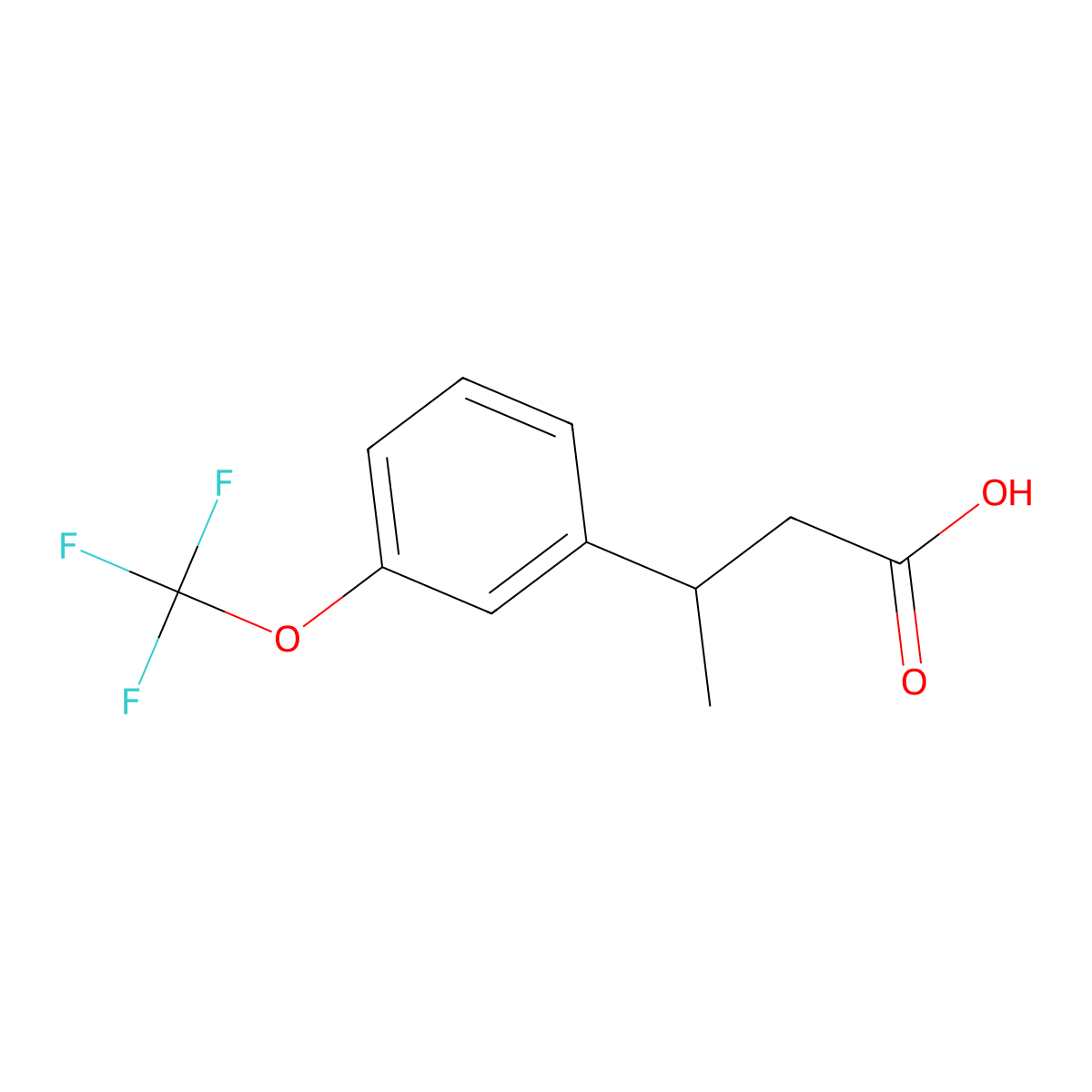 (3S)-3-[3-(trifluoromethoxy)phenyl]butanoic acid molecular structure, CAS 2230789-66-7