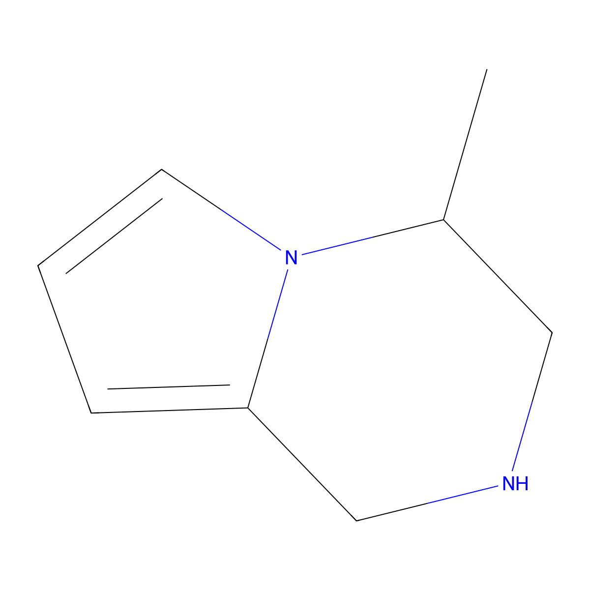 (4R)-4-methyl-1H,2H,3H,4H-pyrrolo(1,2-a)pyrazine molecular structure, CAS 2230789-85-0