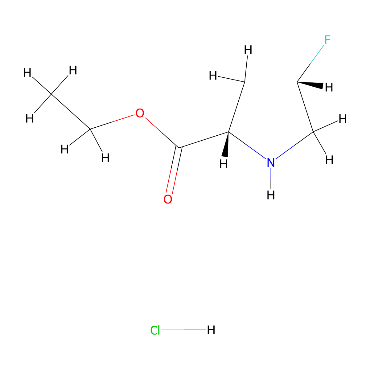 ethyl (2S,4S)-4-fluoropyrrolidine-2-carboxylate hydrochloride molecular structure, CAS 2230789-93-0