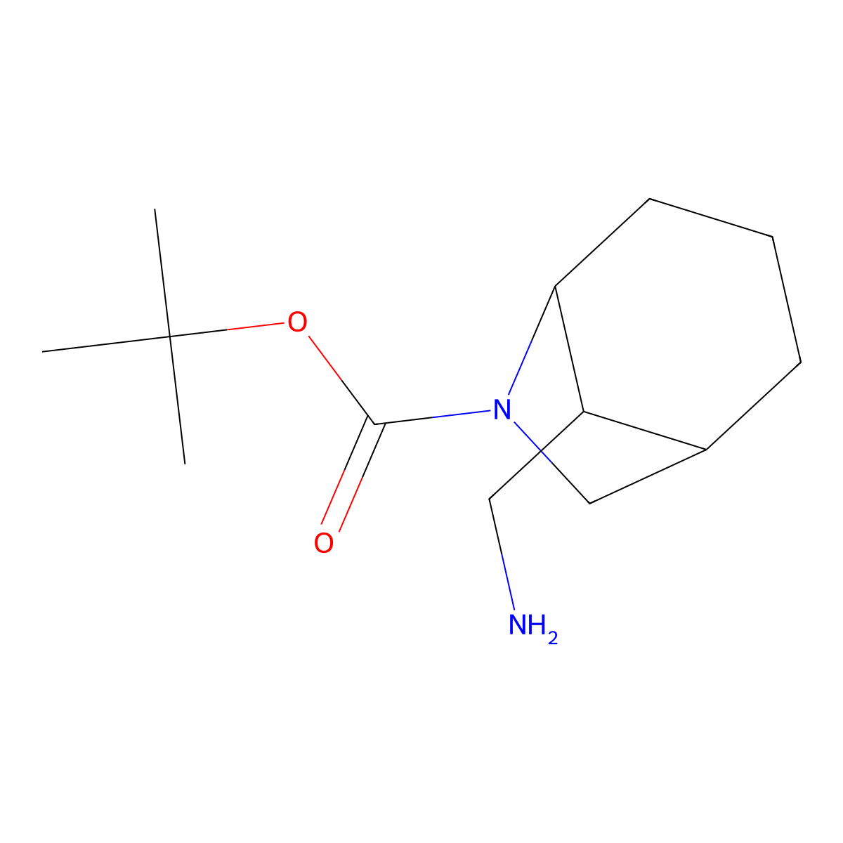 Tert-butyl 8-(aminomethyl)-6-azabicyclo[3.2.1]octane-6-carboxylate molecular structure, CAS 2230798-17-9