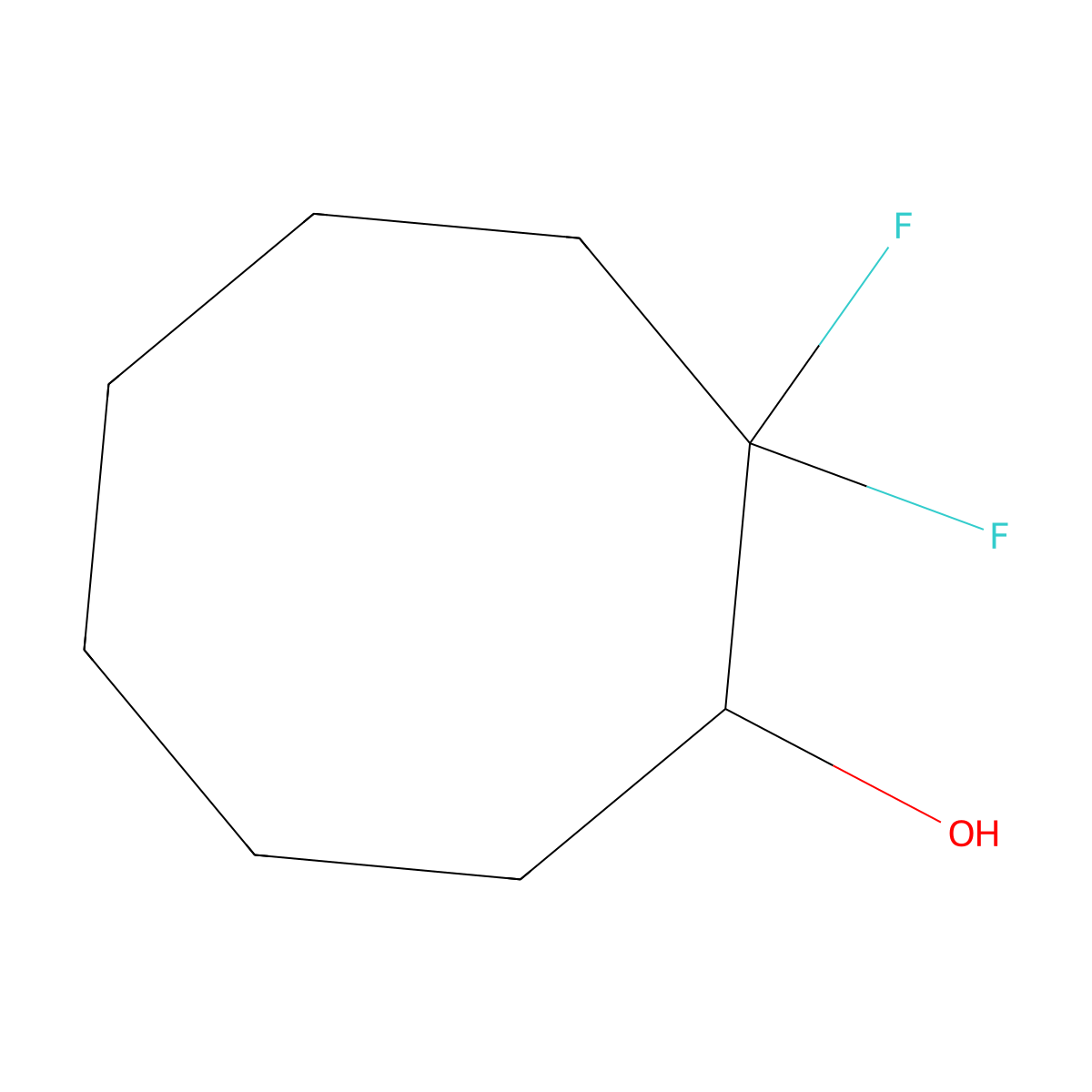 2,2-Difluorocyclooctan-1-ol molecular structure, CAS 2230798-22-6