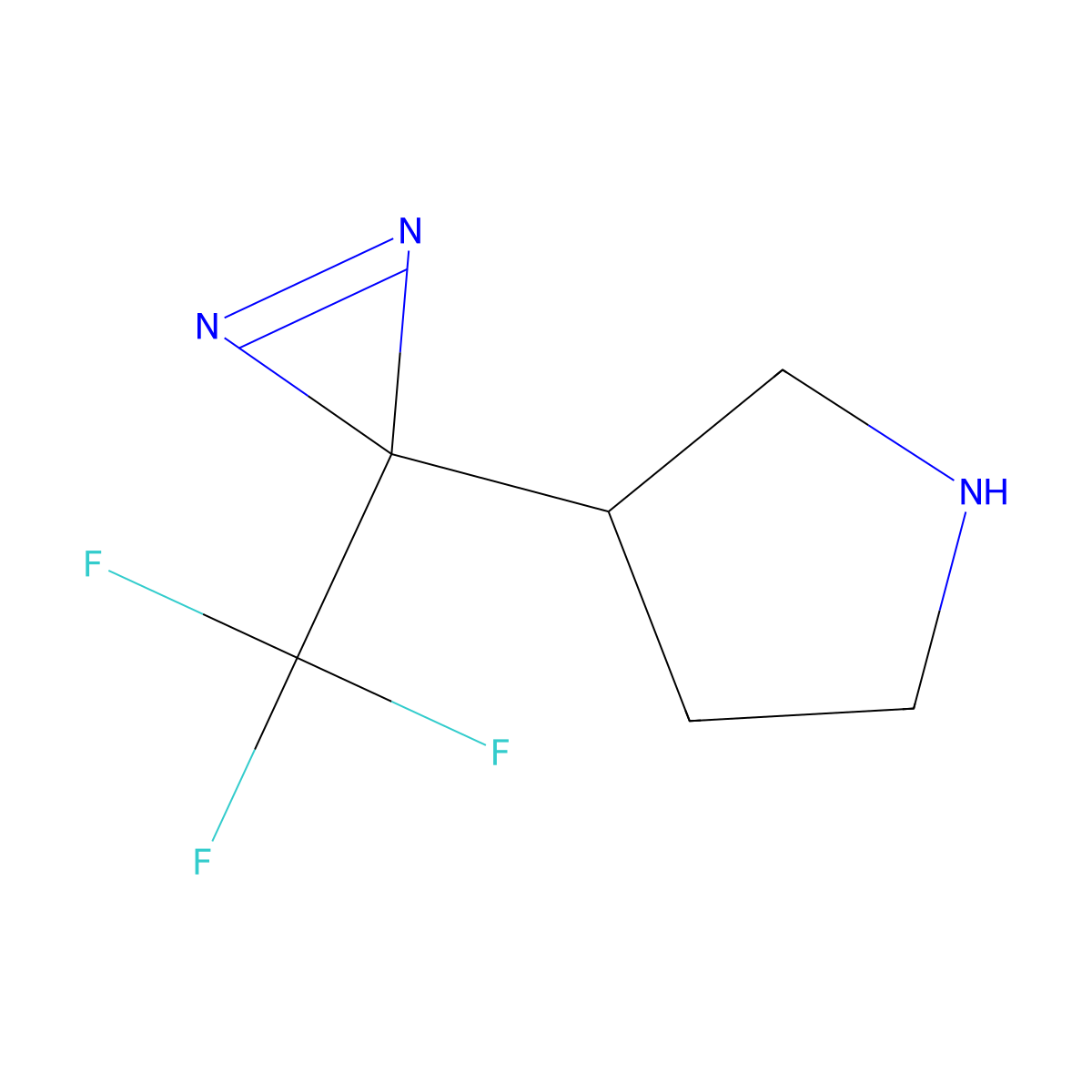 3-[3-(trifluoromethyl)-3H-diazirin-3-yl]pyrrolidine molecular structure, CAS 2230798-29-3