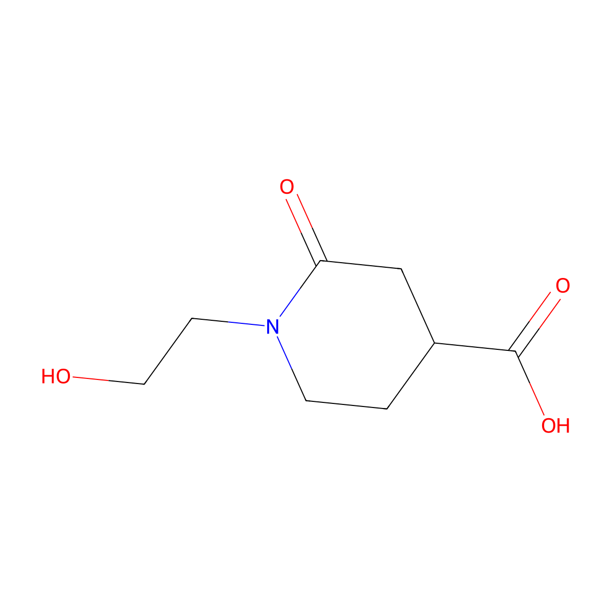 1-(2-Hydroxyethyl)-2-oxopiperidine-4-carboxylic acid molecular structure, CAS 2230798-32-8