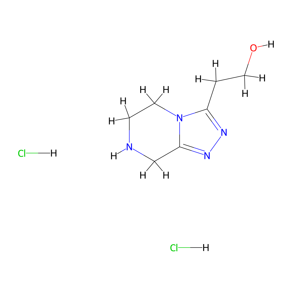 2-{5H,6H,7H,8H-[1,2,4]triazolo[4,3-a]pyrazin-3-yl}ethan-1-ol dihydrochloride molecular structure, CAS 2230798-37-3