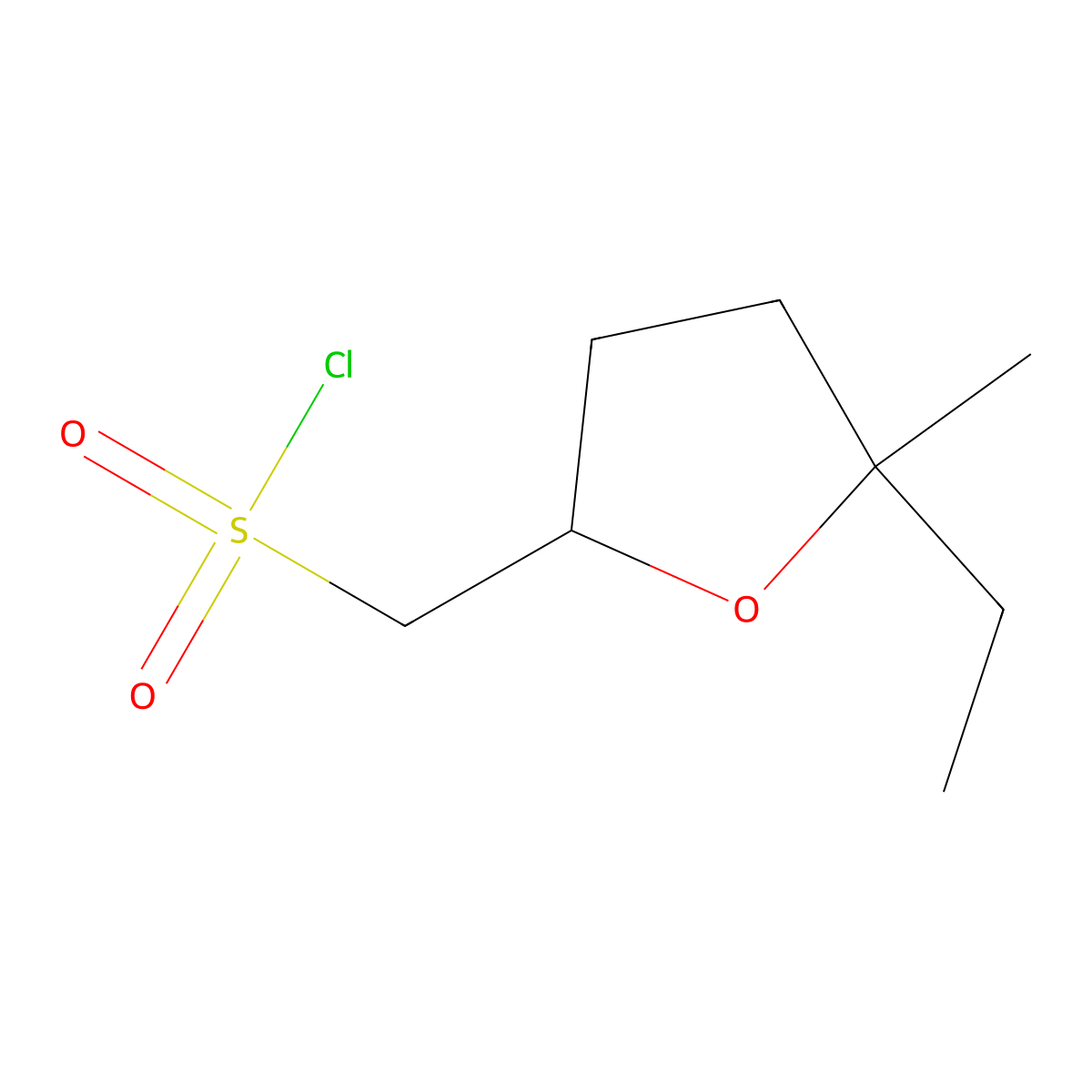 (5-Ethyl-5-methyloxolan-2-yl)methanesulfonyl chloride molecular structure, CAS 2230798-39-5