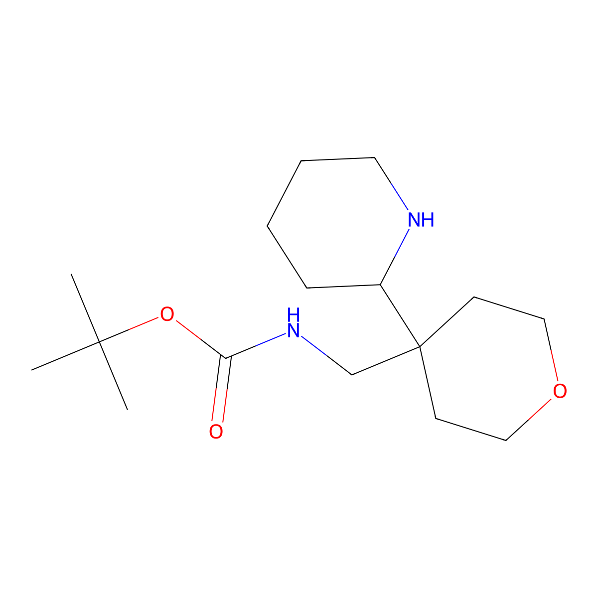 Tert-butyl n-{[4-(piperidin-2-yl)oxan-4-yl]methyl}carbamate molecular structure, CAS 2230798-41-9