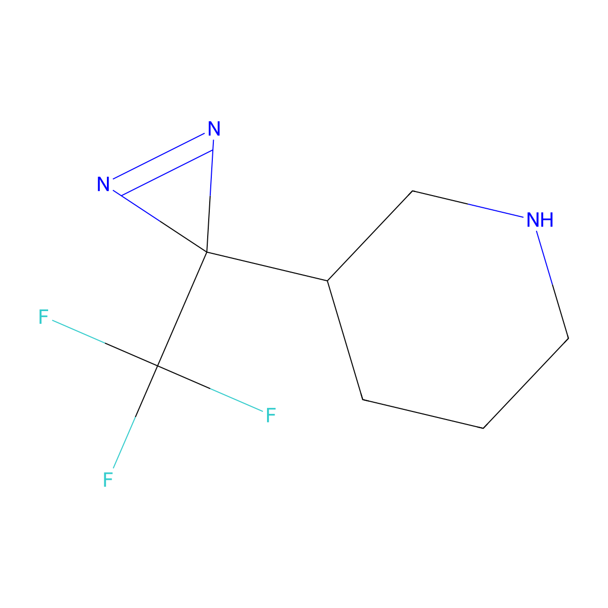 3-[3-(trifluoromethyl)-3H-diazirin-3-yl]piperidine molecular structure, CAS 2230798-44-2