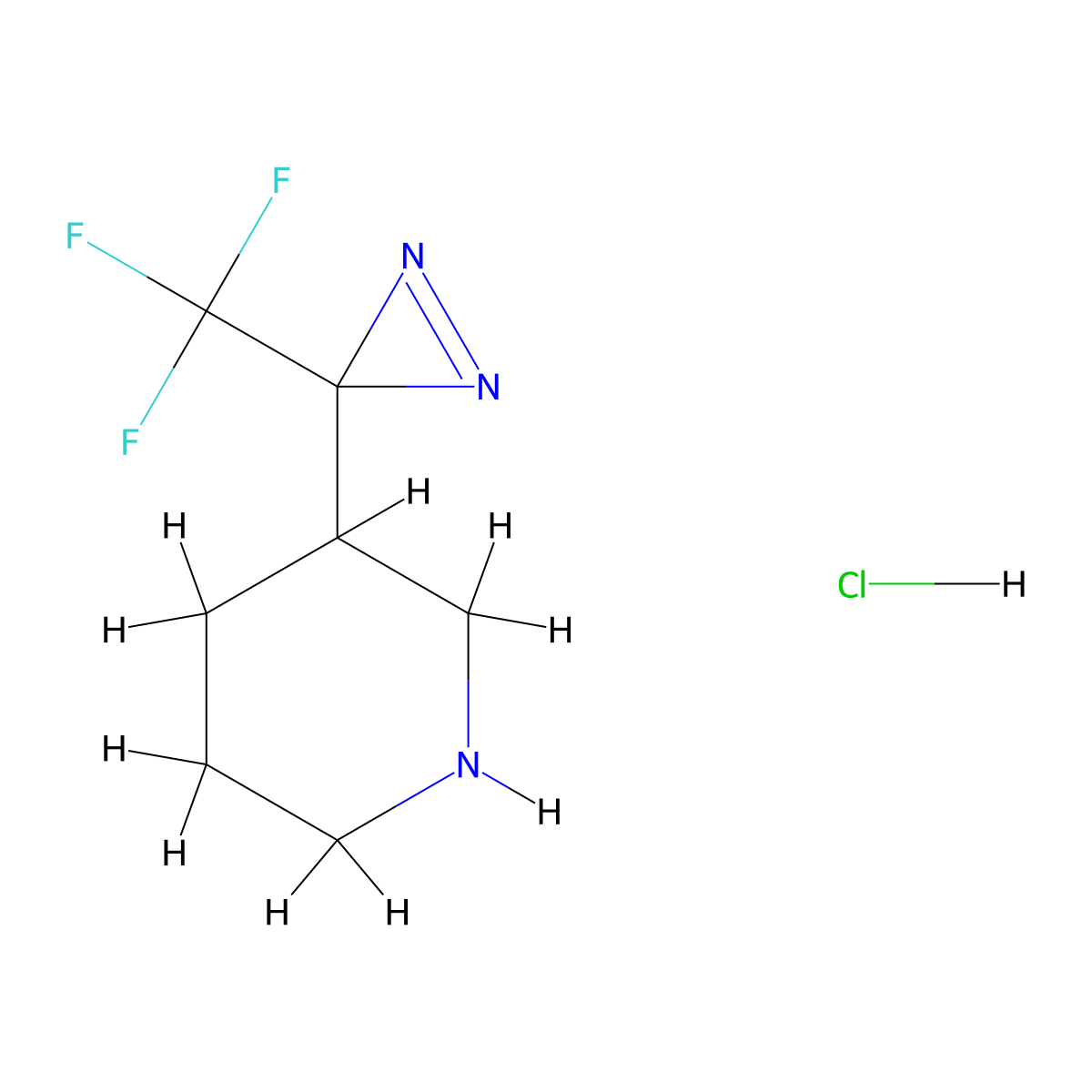 3-[3-(trifluoromethyl)-3H-diazirin-3-yl]piperidine hydrochloride molecular structure, CAS 2230798-45-3