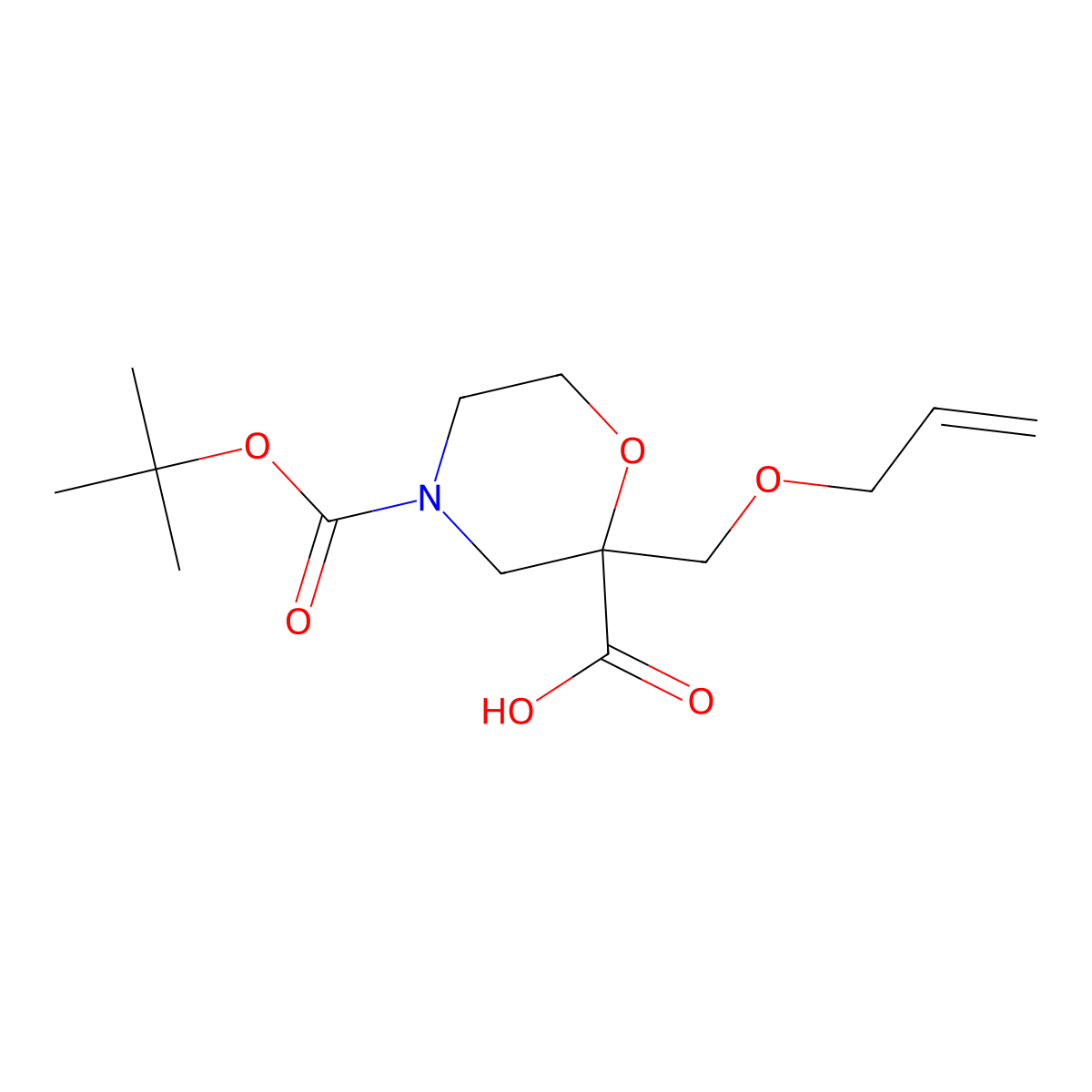 4-[(Tert-butoxy)carbonyl]-2-[(prop-2-en-1-yloxy)methyl]morpholine-2-carboxylic acid molecular structure, CAS 2230798-46-4