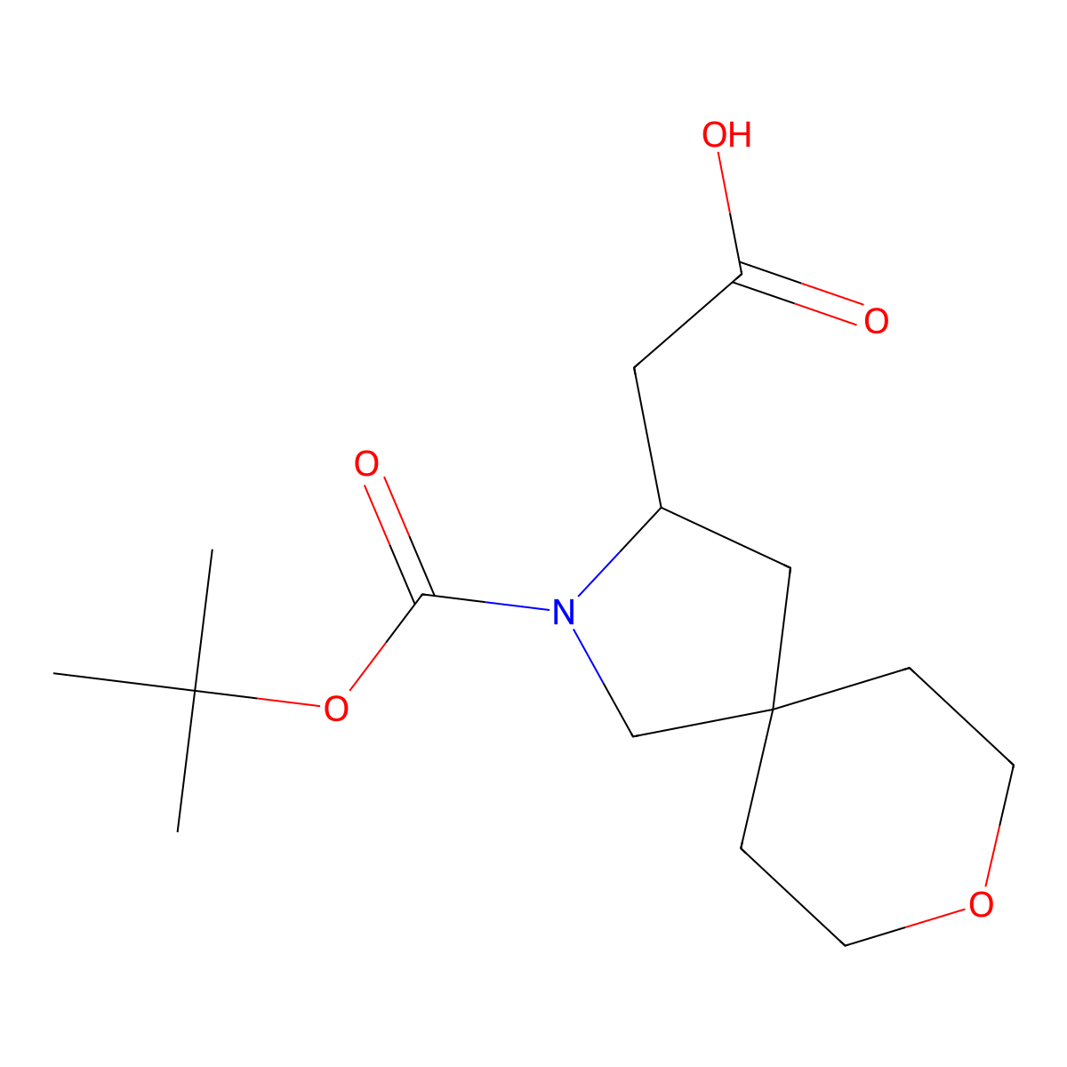 2-{2-[(Tert-butoxy)carbonyl]-8-oxa-2-azaspiro[4.5]decan-3-yl}acetic acid molecular structure, CAS 2230798-51-1
