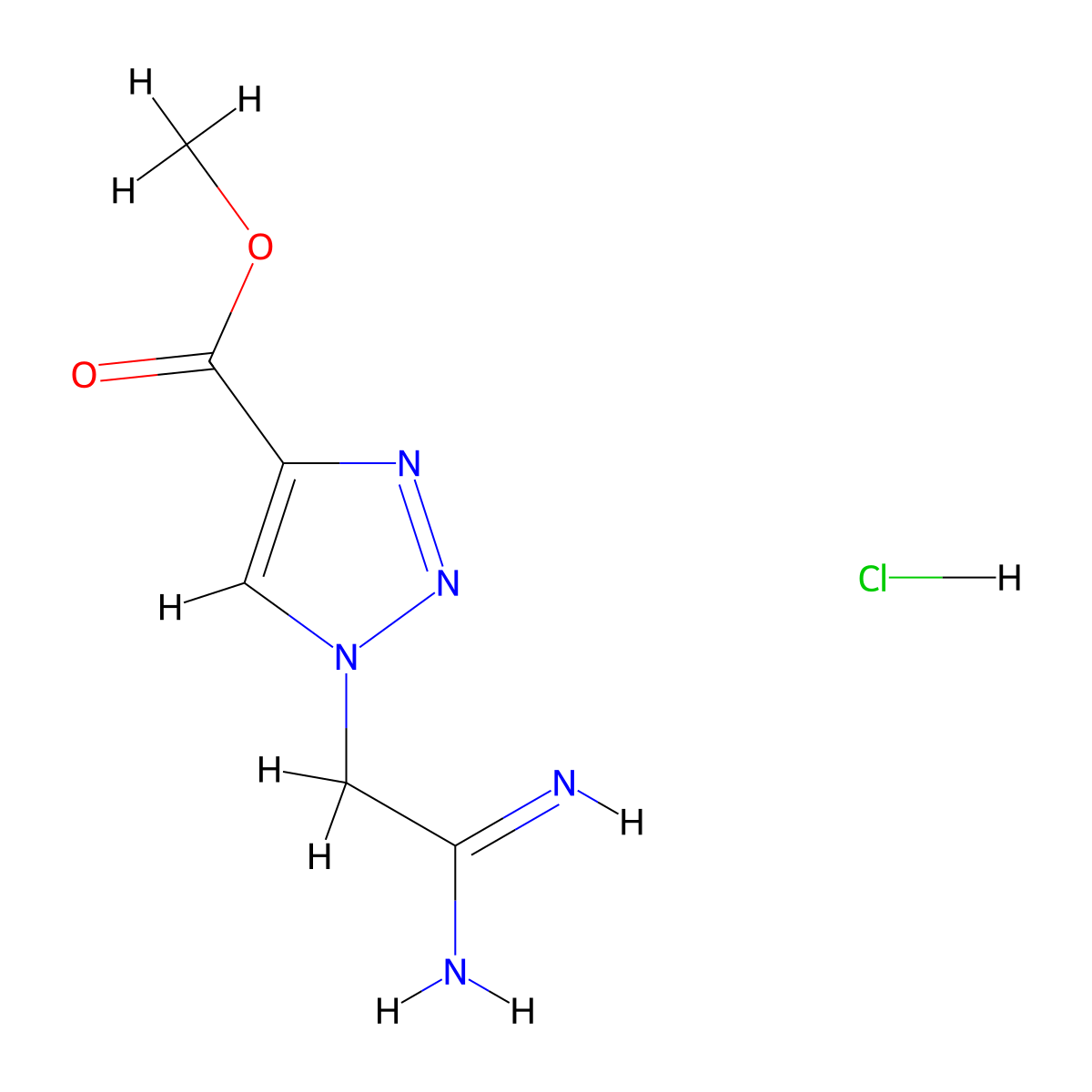 Methyl 1-(carbamimidoylmethyl)-1h-1,2,3-triazole-4-carboxylate hydrochloride molecular structure, CAS 2230798-53-3