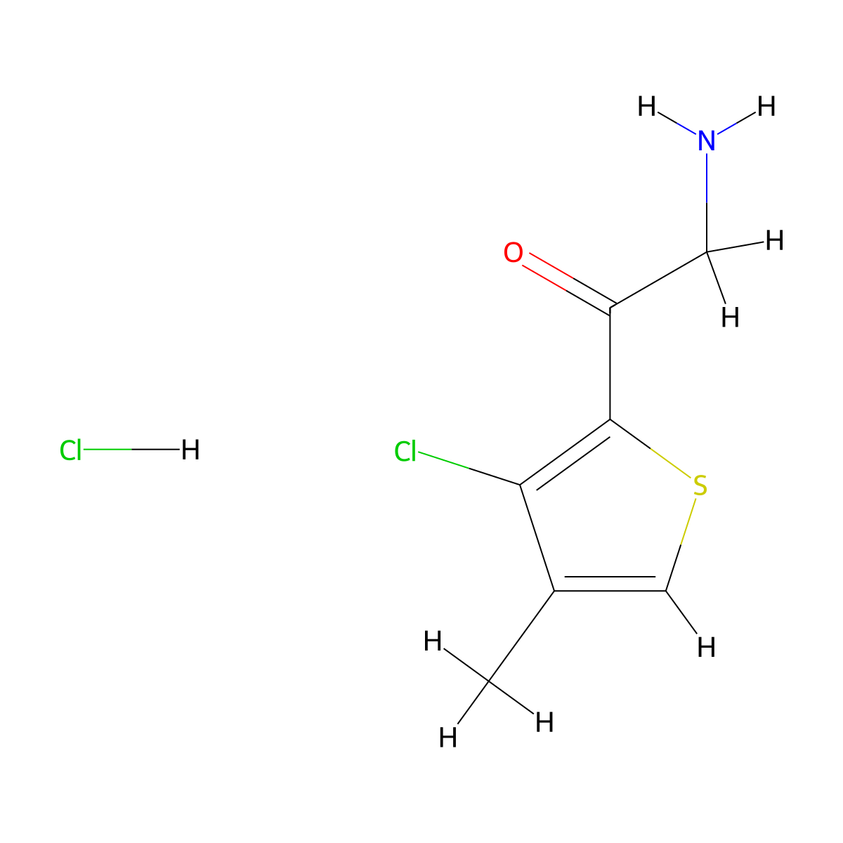 2-Amino-1-(3-chloro-4-methylthiophen-2-yl)ethan-1-one hydrochloride molecular structure, CAS 2230798-58-8