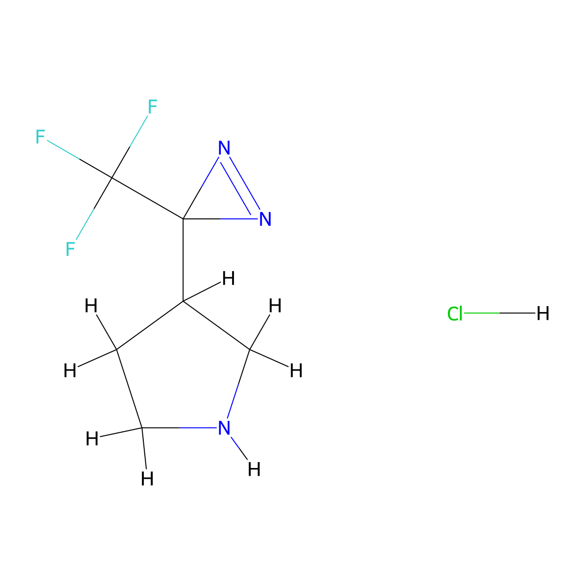 3-(3-(Trifluoromethyl)-3H-diazirin-3-YL)pyrrolidine hydrochloride molecular structure, CAS 2230798-60-2