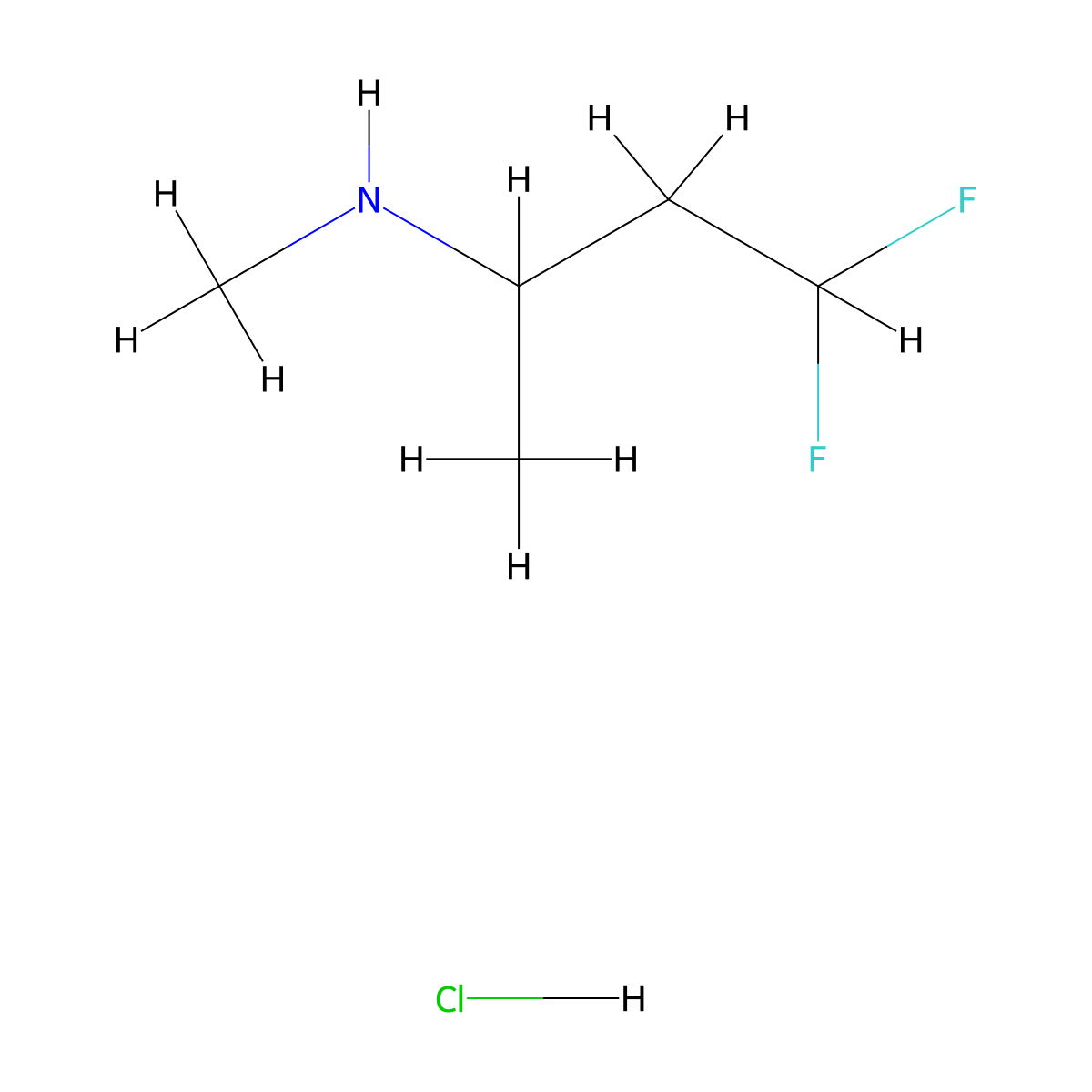 (4,4-Difluorobutan-2-yl)(methyl)amine hydrochloride molecular structure, CAS 2230798-62-4
