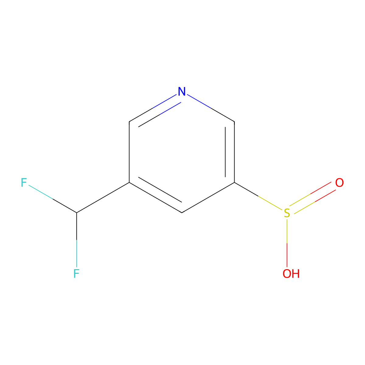 5-(Difluoromethyl)pyridine-3-sulfinic acid molecular structure, CAS 2230798-68-0