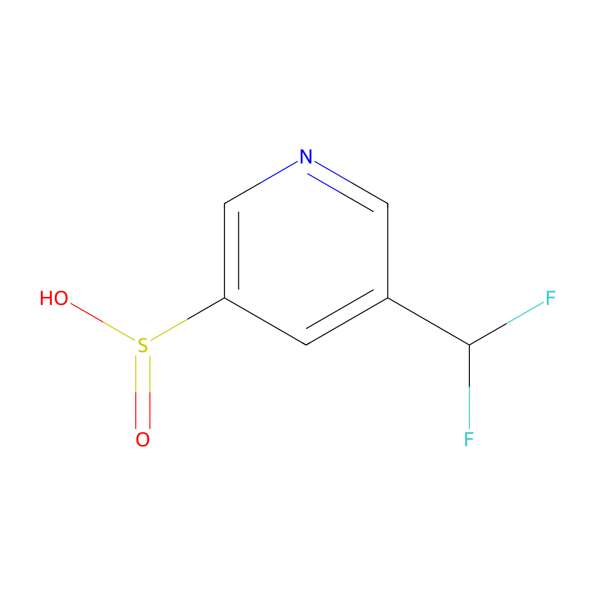 5-(Difluoromethyl)pyridine-3-sulfinic acid molecular structure, CAS 2230798-68-0