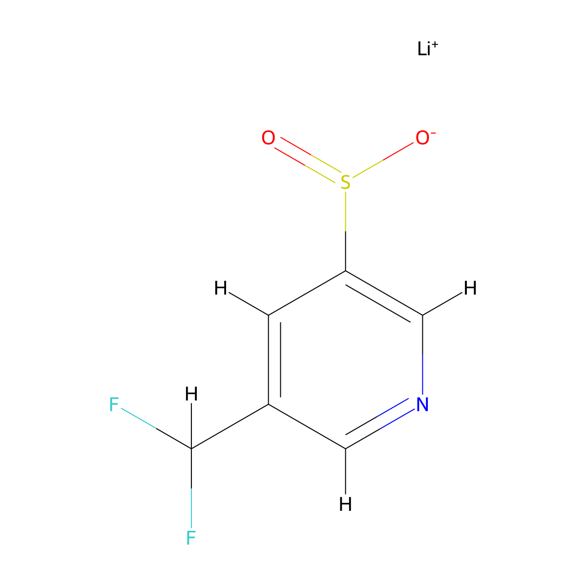 Lithium(1+) ion 5-(difluoromethyl)pyridine-3-sulfinate molecular structure, CAS 2230798-69-1