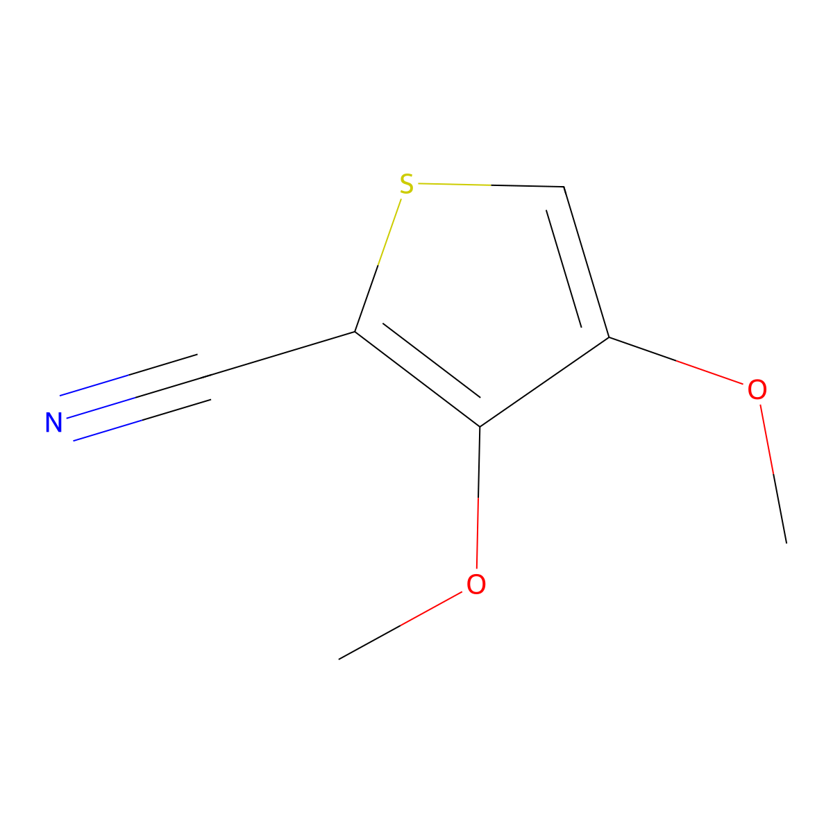 3,4-Dimethoxythiophene-2-carbonitrile molecular structure, CAS 2230798-73-7