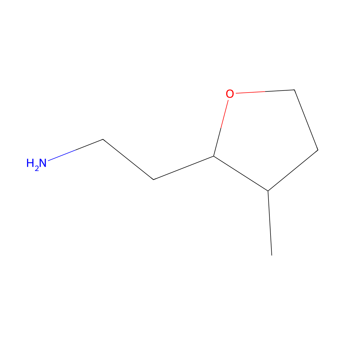 rac-2-((2R,3R)-3-methyloxolan-2-yl)ethan-1-amine molecular structure, CAS 2230798-77-1